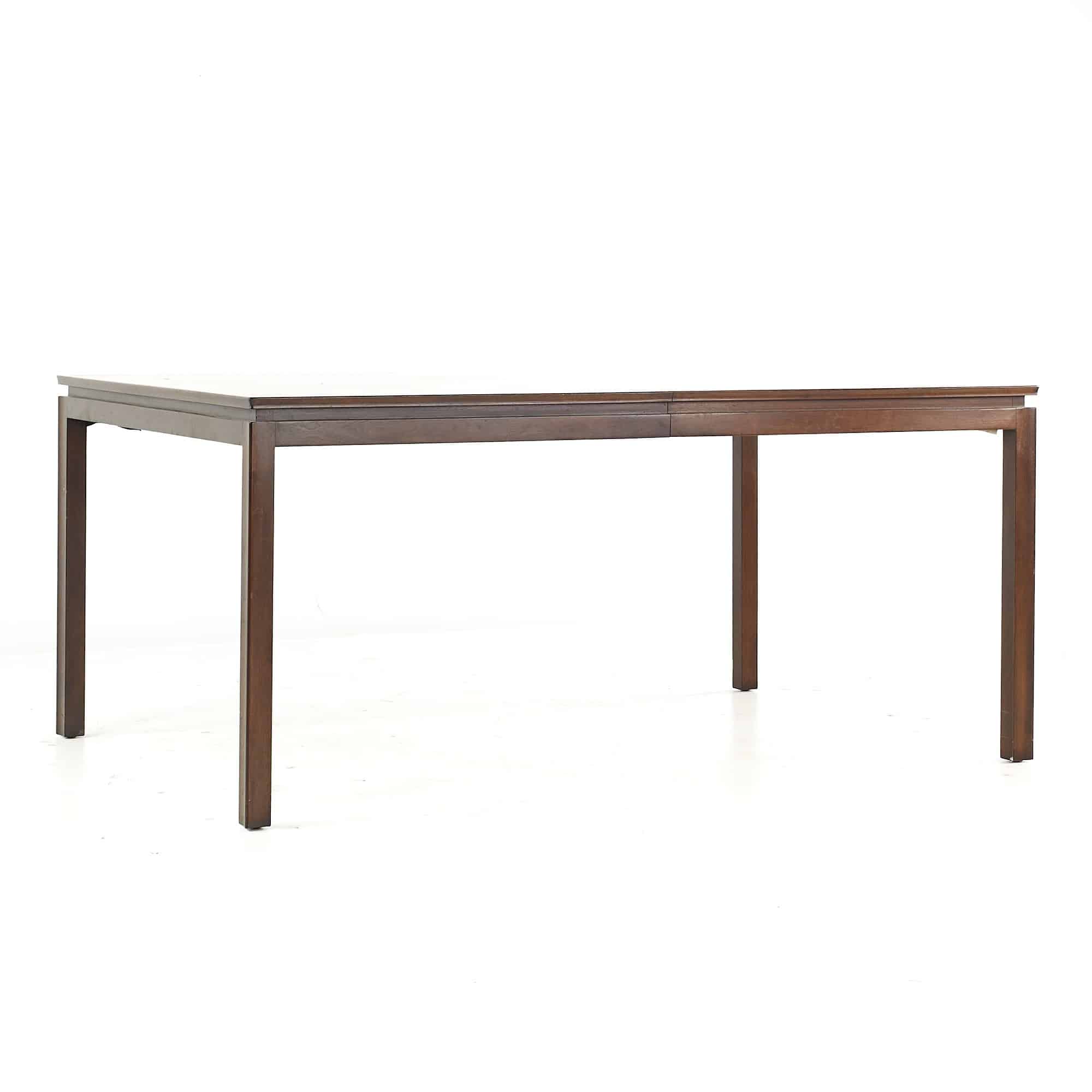 Edward Wormley for Dunbar Mid Century Mahogany and Walnut Expanding Dining Table with 2 Leaves
