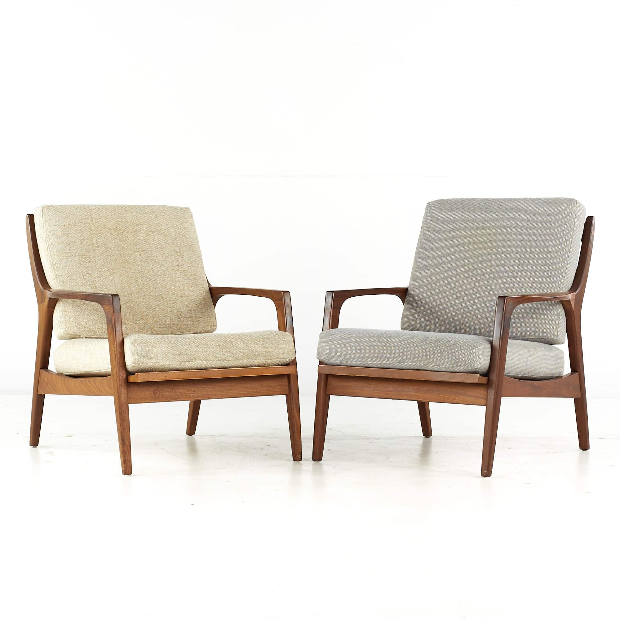 Jan Kuypers for Imperial Mid Century Danish Teak Lounge Chairs - Pair