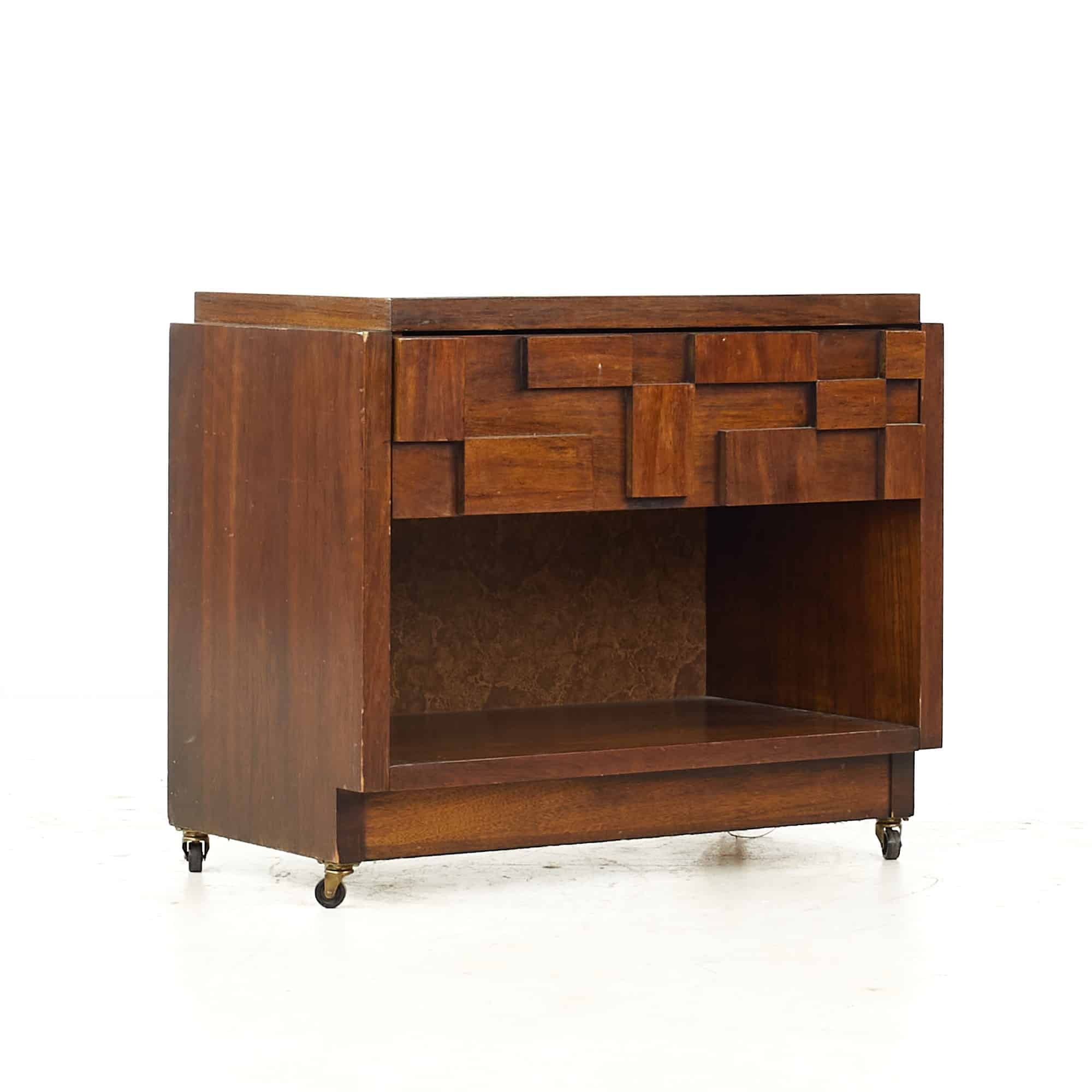 Images | Mid Century Modern Furniture - Mid Century Furniture Chicago Lane Brutalist Staccato Mid Century Walnut Nightstand
