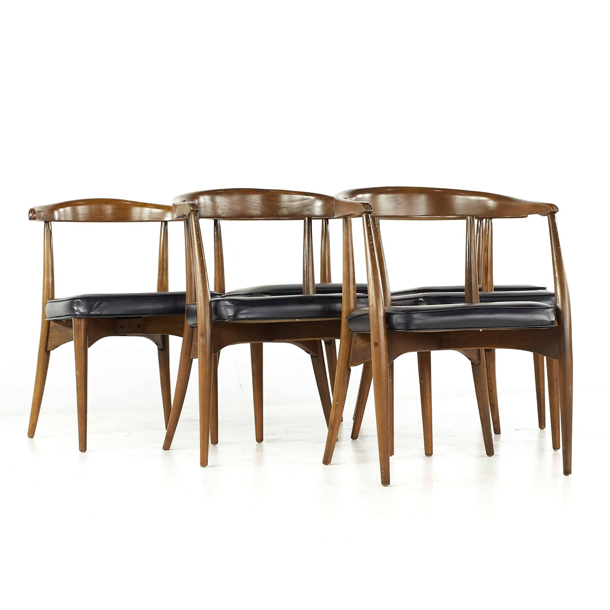 Lawrence Peabody Mid Century Walnut Dining Chairs - Set of 6