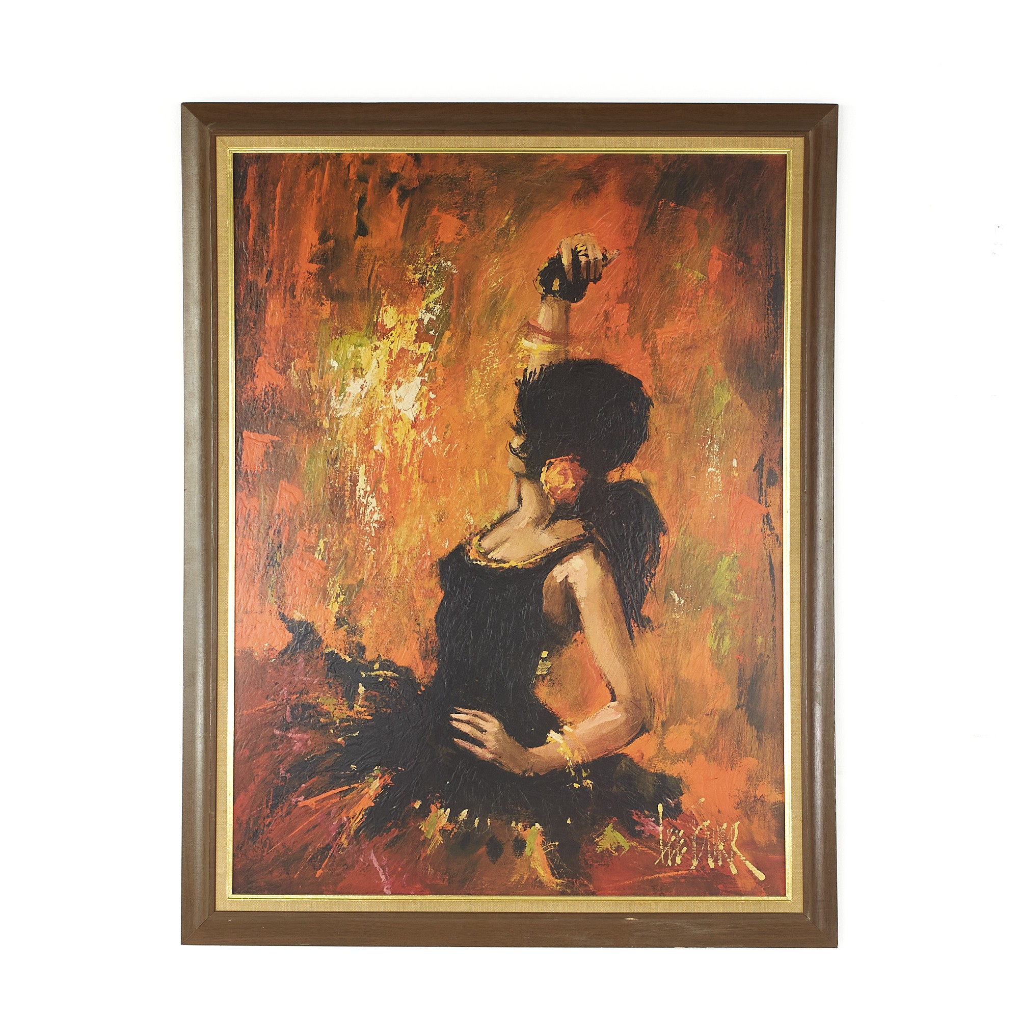 Mid Century Framed Print of Woman Dancing