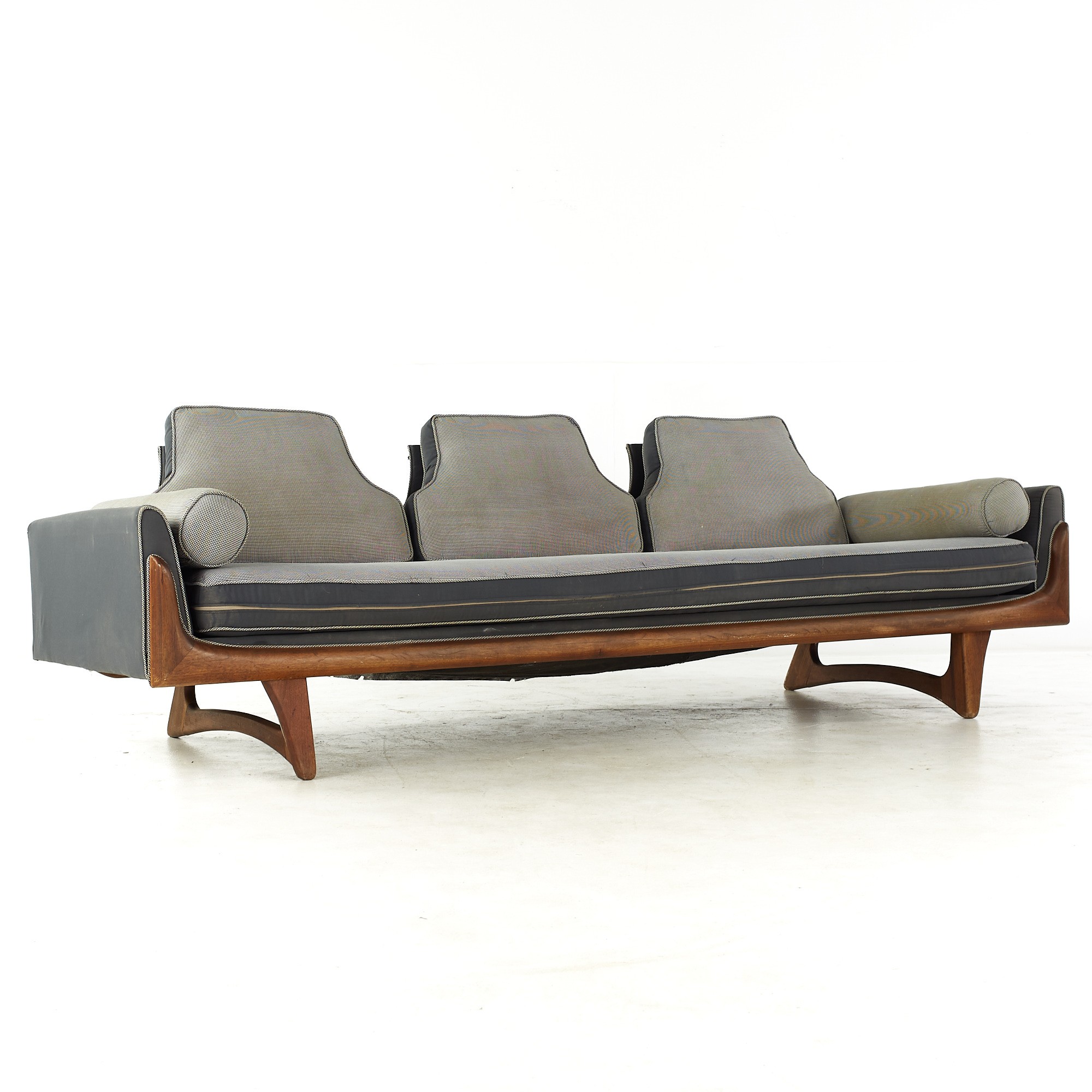Adrian Pearsall for Craft Associates Mid Century Walnut Gondola Sofa