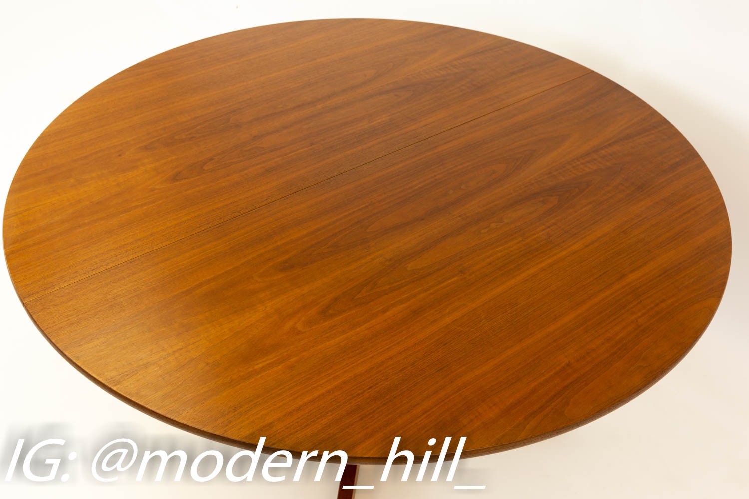Dillingham Round Expanding Walnut Pedestal Mid Century Dining Table
