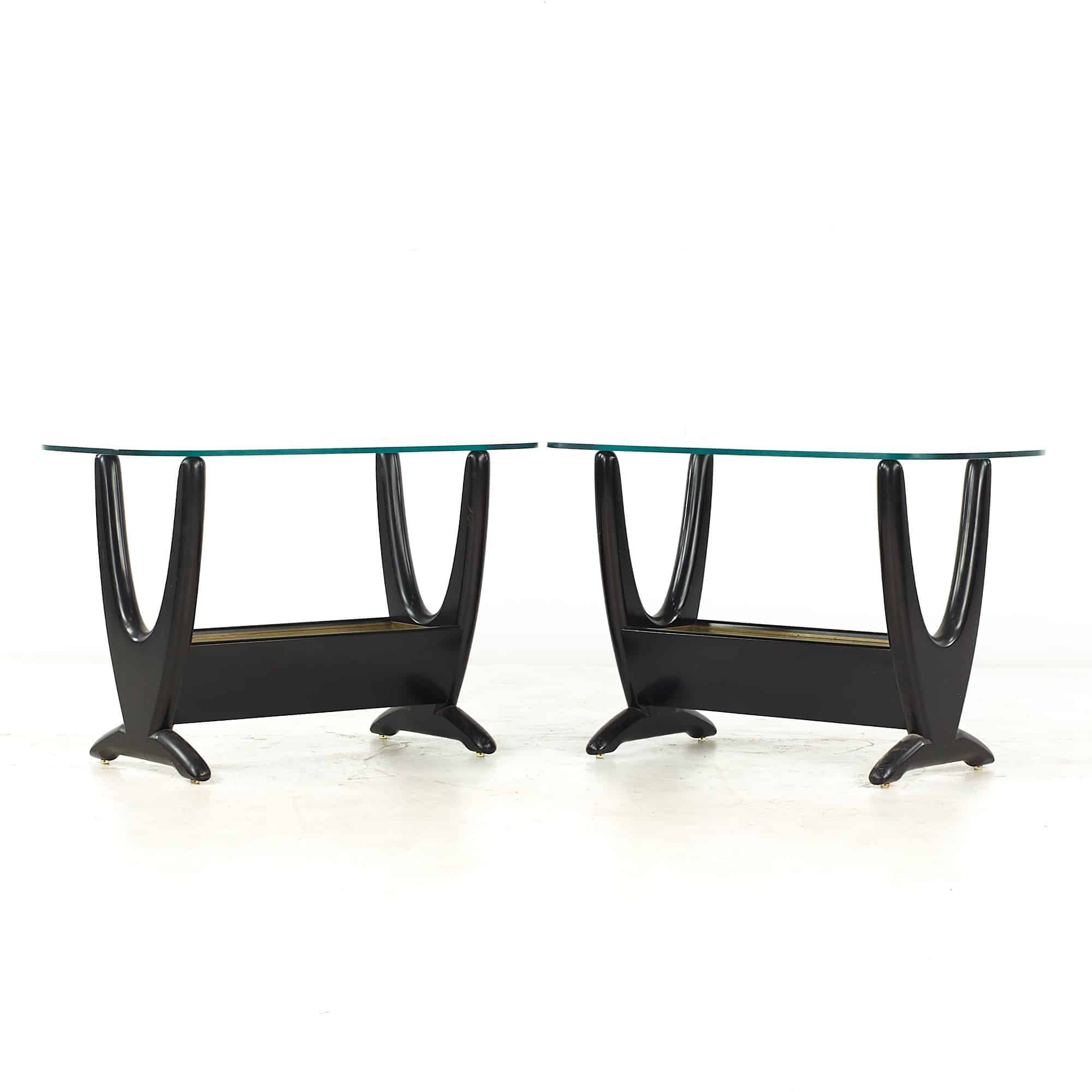 Adrian Pearsall Style Kroehler Mid Century End Tables with Planters