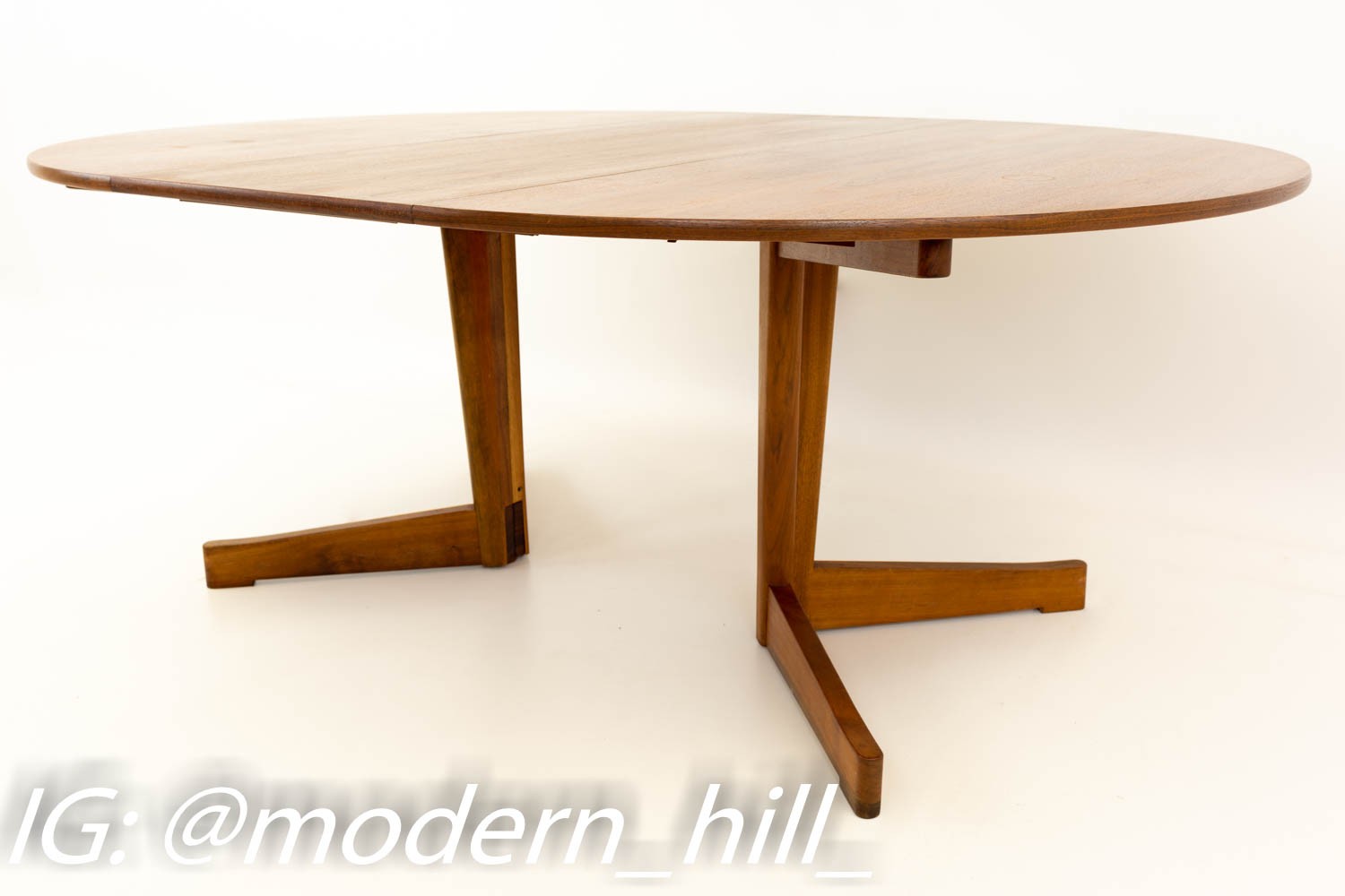 Pedestal Table Mid Century Modern Round Dining Table Extendable 48