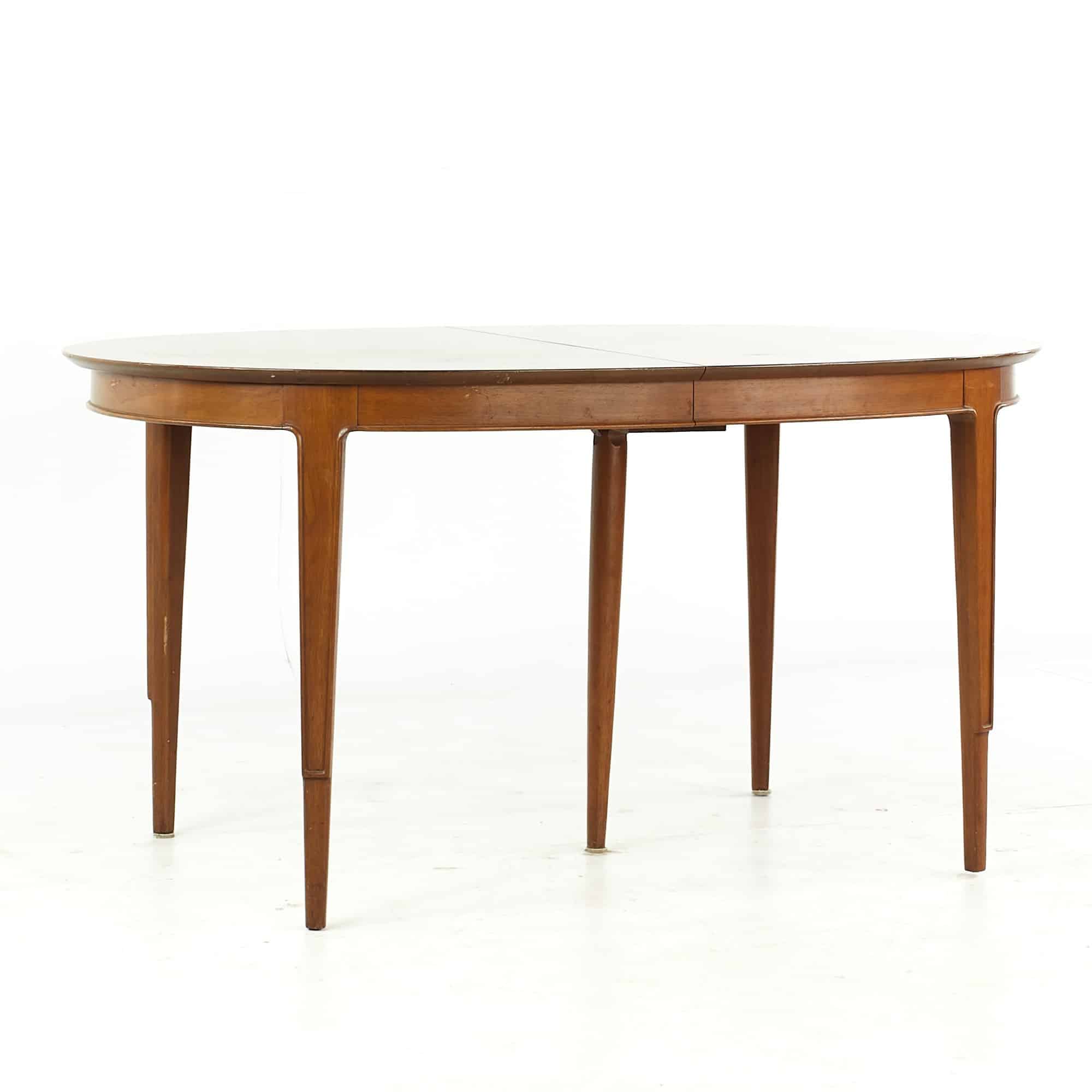 Mount Airy Janus Mid Century Walnut Dining Table with 3 Leaves