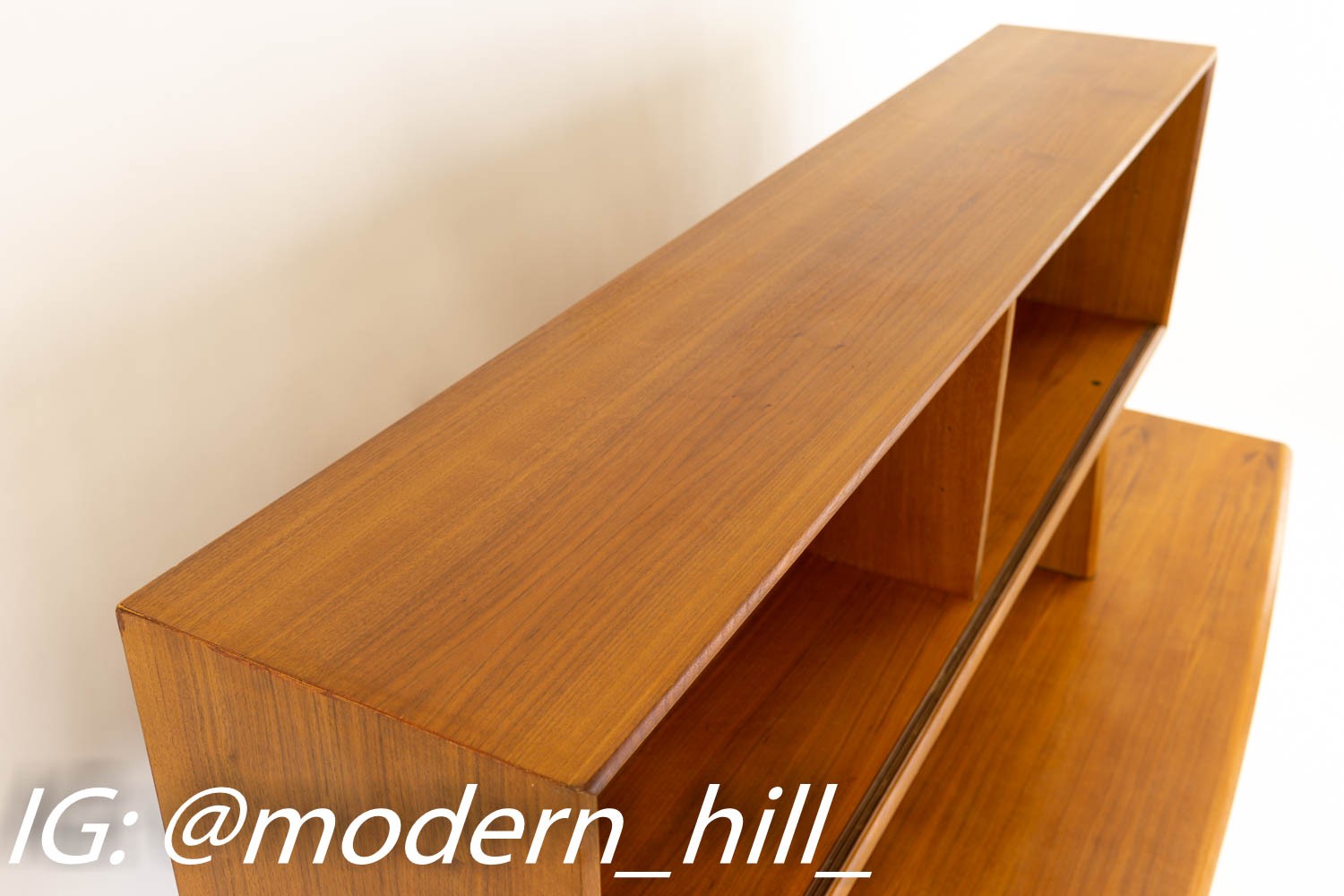 Svend Madsen Curved Bow Front Mid Century Teak Danish Credenza Sideboard & Hutch