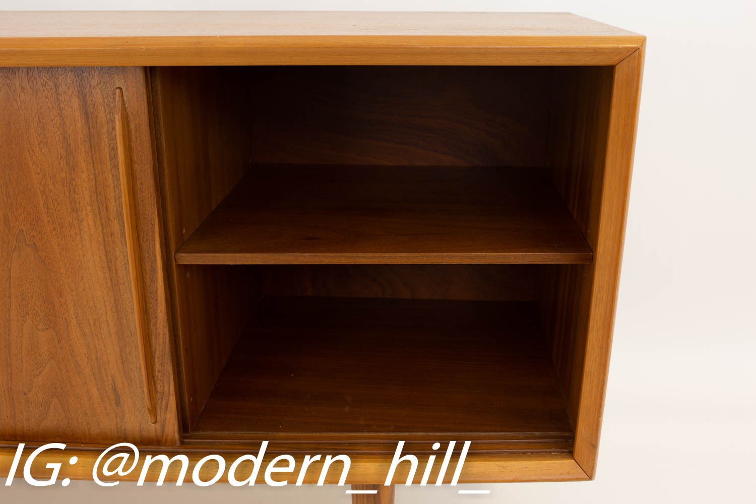 Svend Madsen Curved Bow Front Mid Century Teak Danish Credenza Sideboard & Hutch