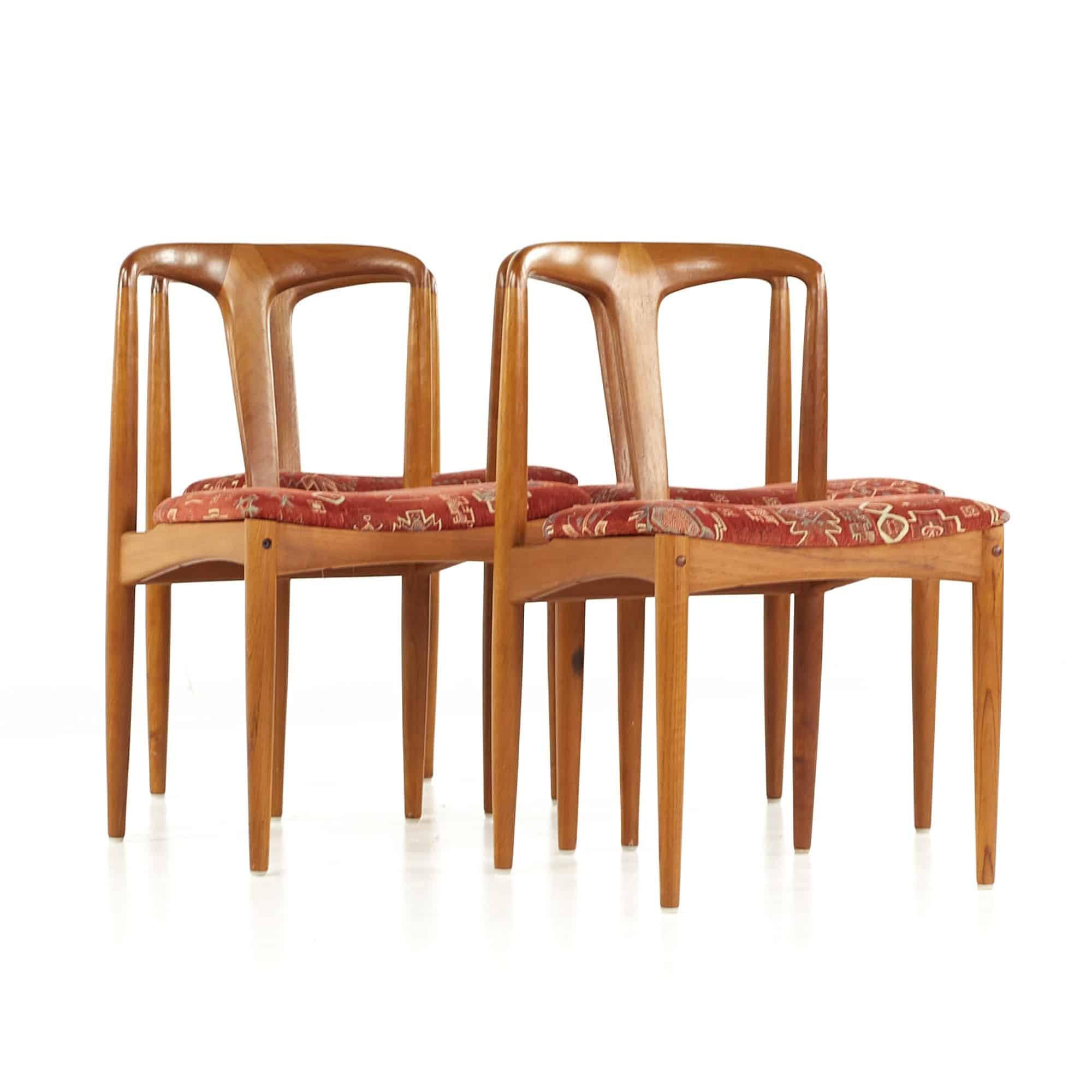 Johannes Andersen Mid Century Teak Juliane Dining Chairs - Set of 4