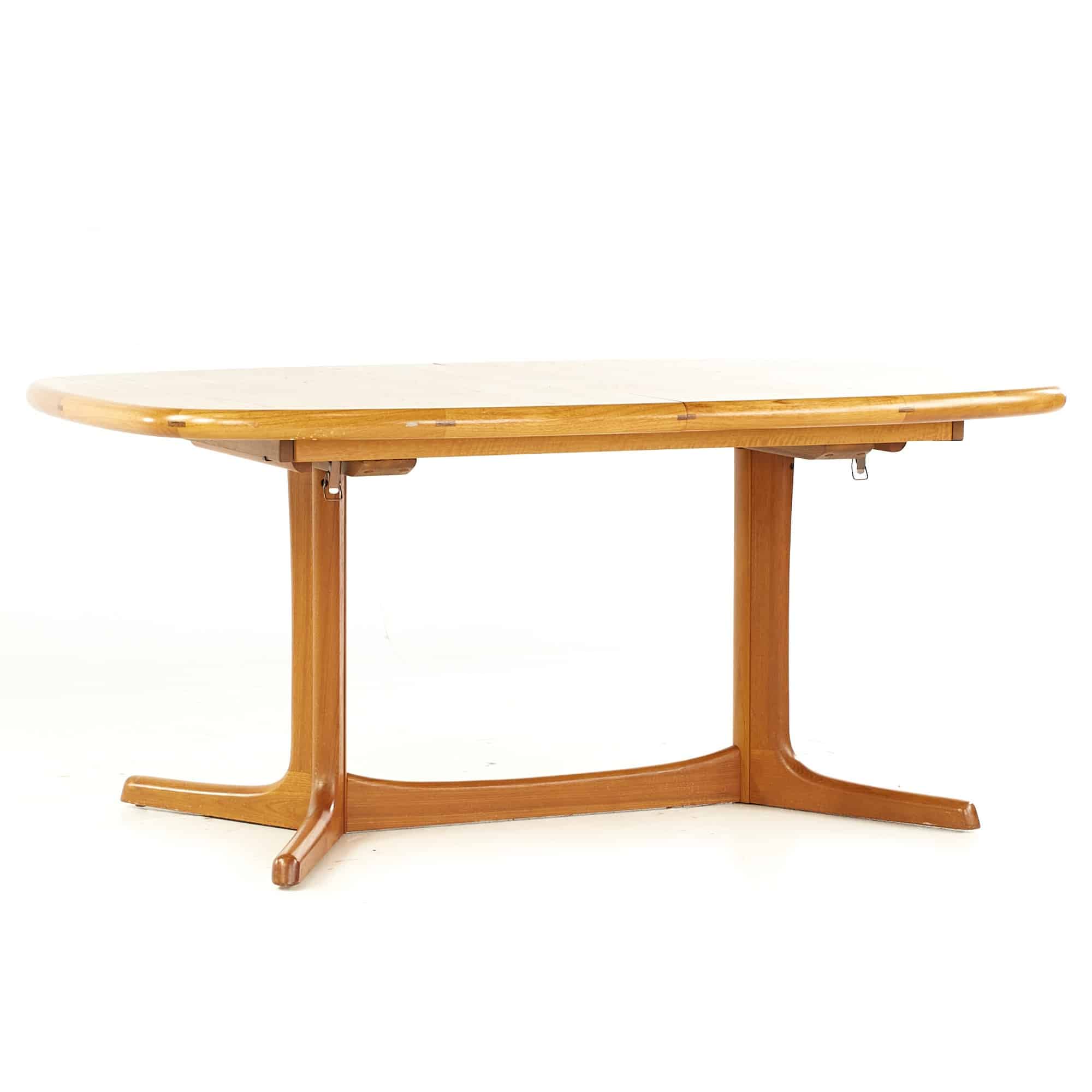 Dyrlund Mid Century Teak Hidden Leaf Expanding Dining Table with 2 Leaves