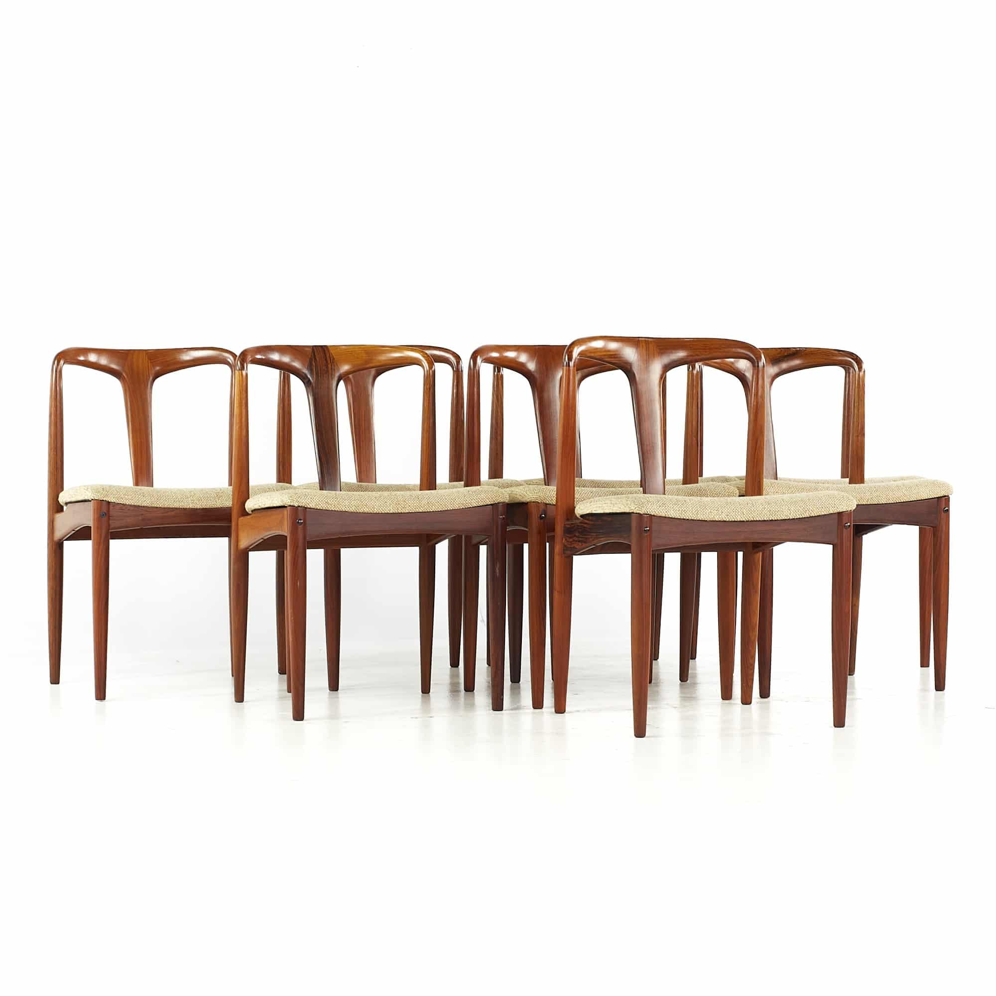 Johannes Andersen Mid Century Rosewood Julian Dining Chairs - Set of 8