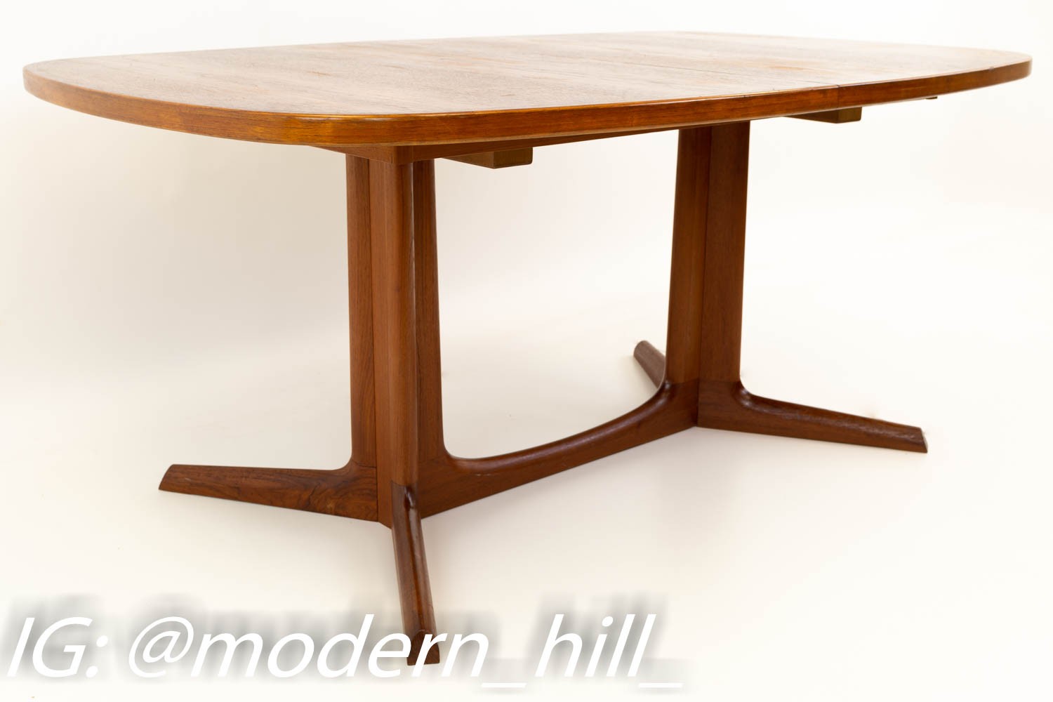 Niels Otto Moller for Gudme Mobelfabrik Teak Expanding Pedestal Mid Century 10 Person Dining Table