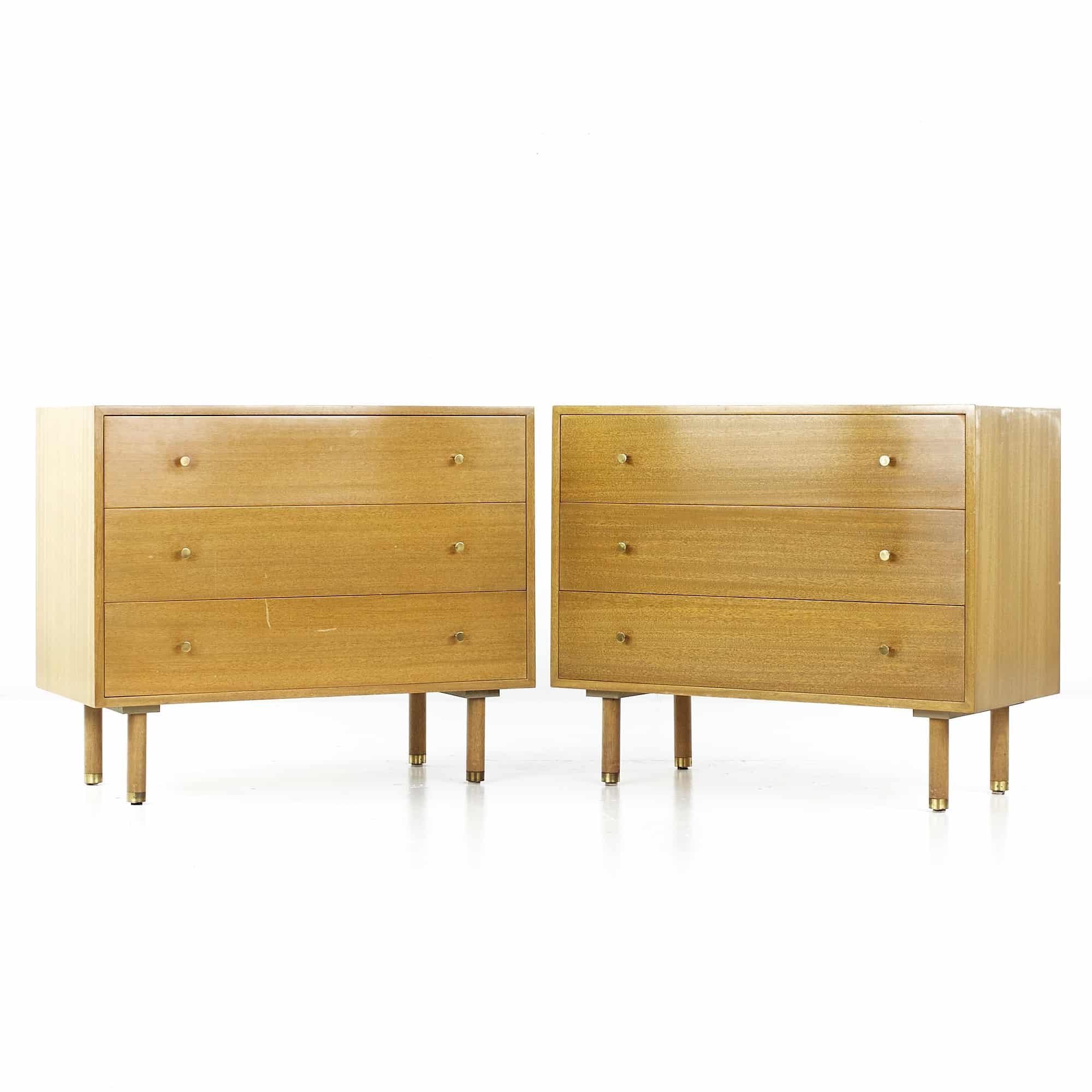 Images | Mid Century Modern Furniture - Mid Century Furniture Chicago Harvey Probber Mid Century Bleached Mahogany 3 Drawer Chest - Pair
