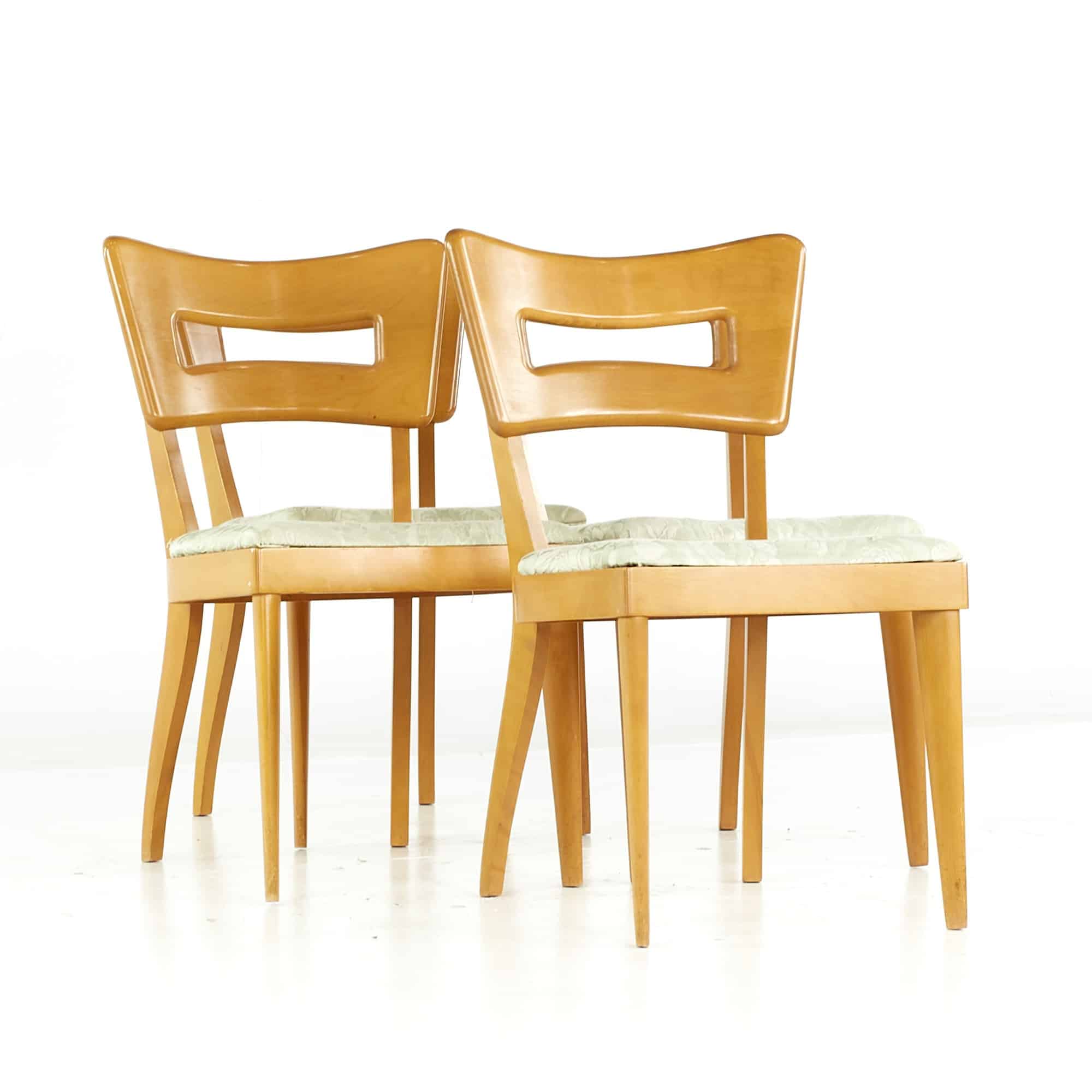 Heywood Wakefield Mid Century Wheat Dog Bone Chairs - Set of 4