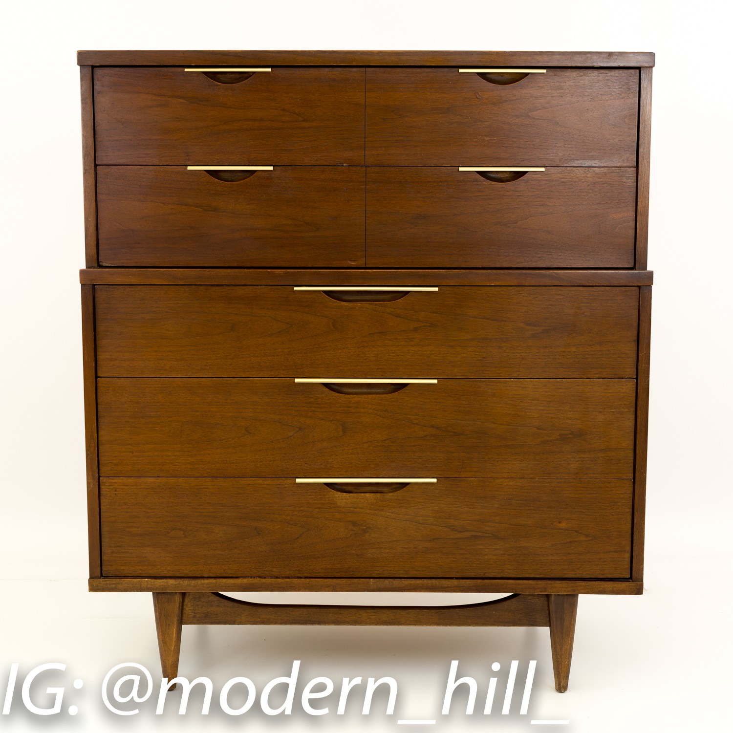 Kent Coffey Tableau Mid Century Modern Highboy Dresser with Formica Top