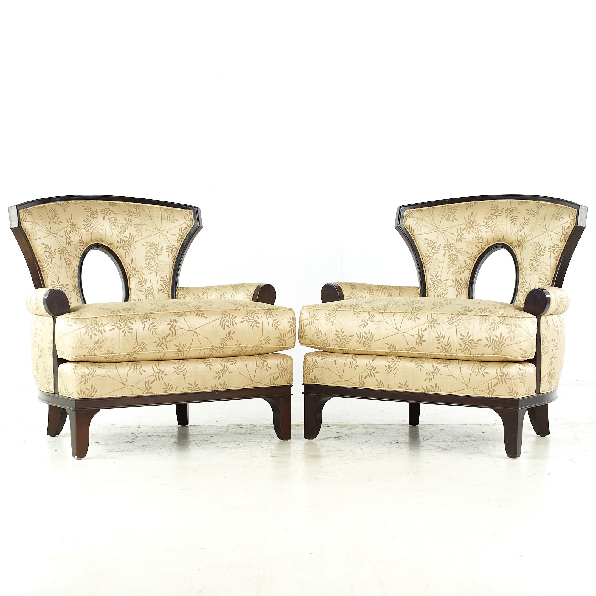 Barbara Barry for Henredon Mid Century Lounge Chairs - Pair