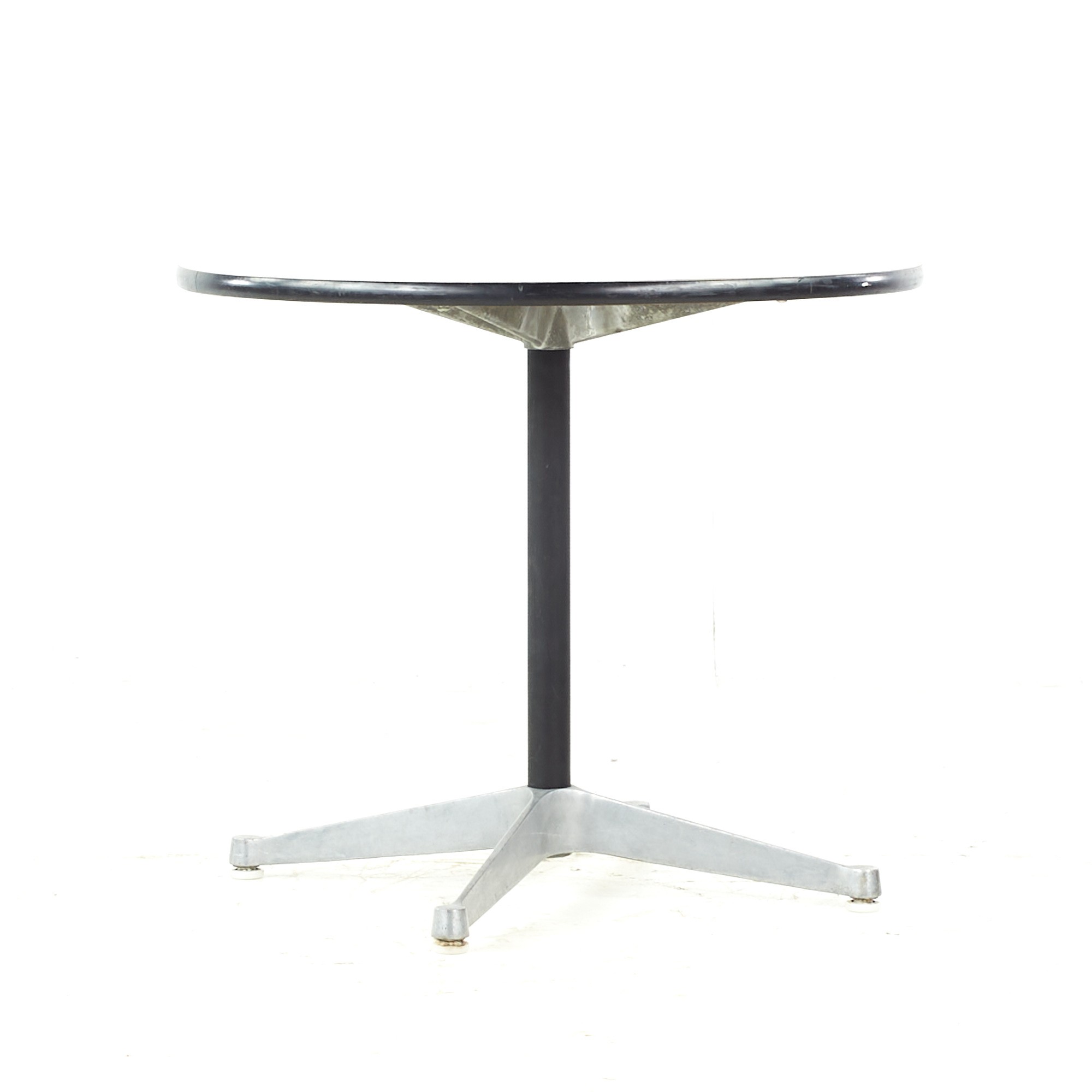 Eames for Herman Miller Mid Century Round White Laminate Side Table