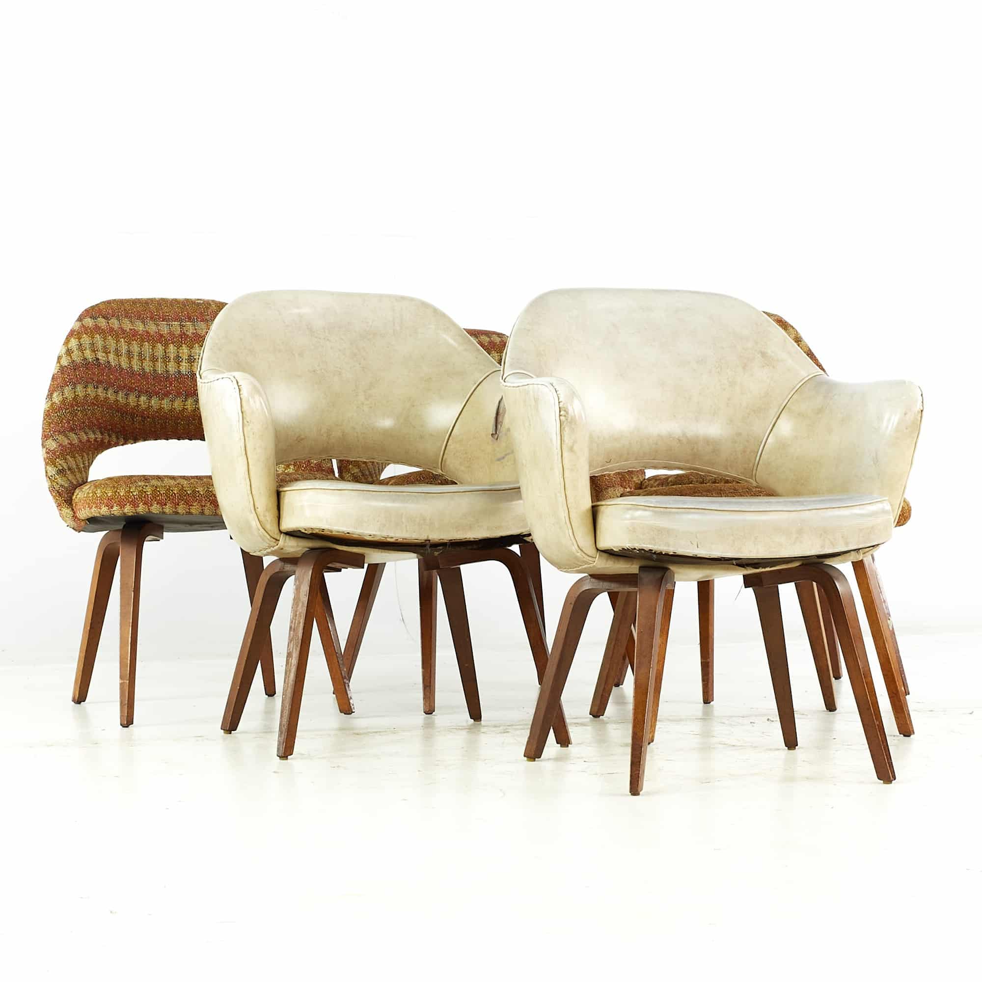 Eero Saarinen for Knoll Mid Century Bentwood Executive Dining Chairs - Set of 6