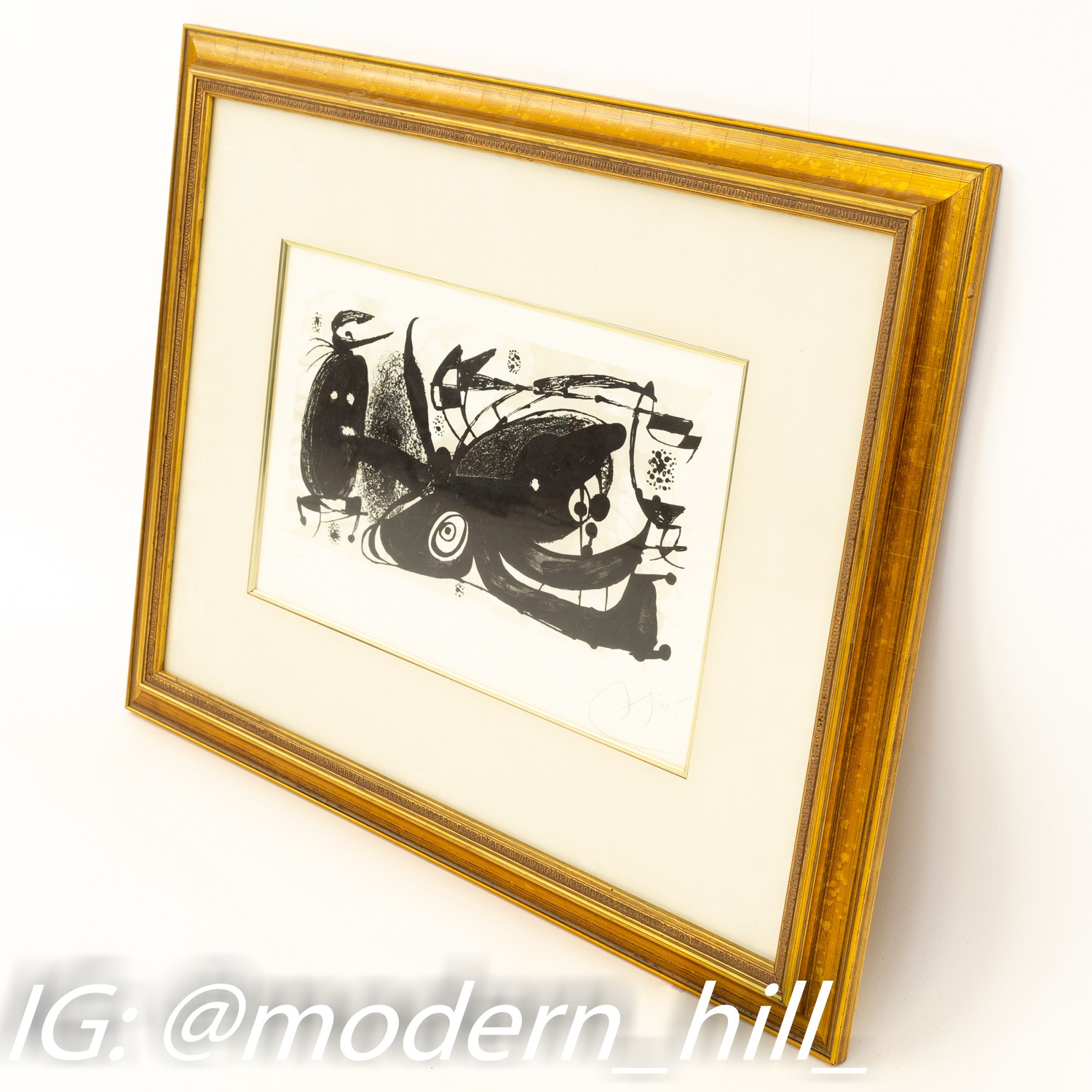Joan Miro Escultor Stuiet Great Britain Black & White Pencil Signed Mid Century Lithograph
