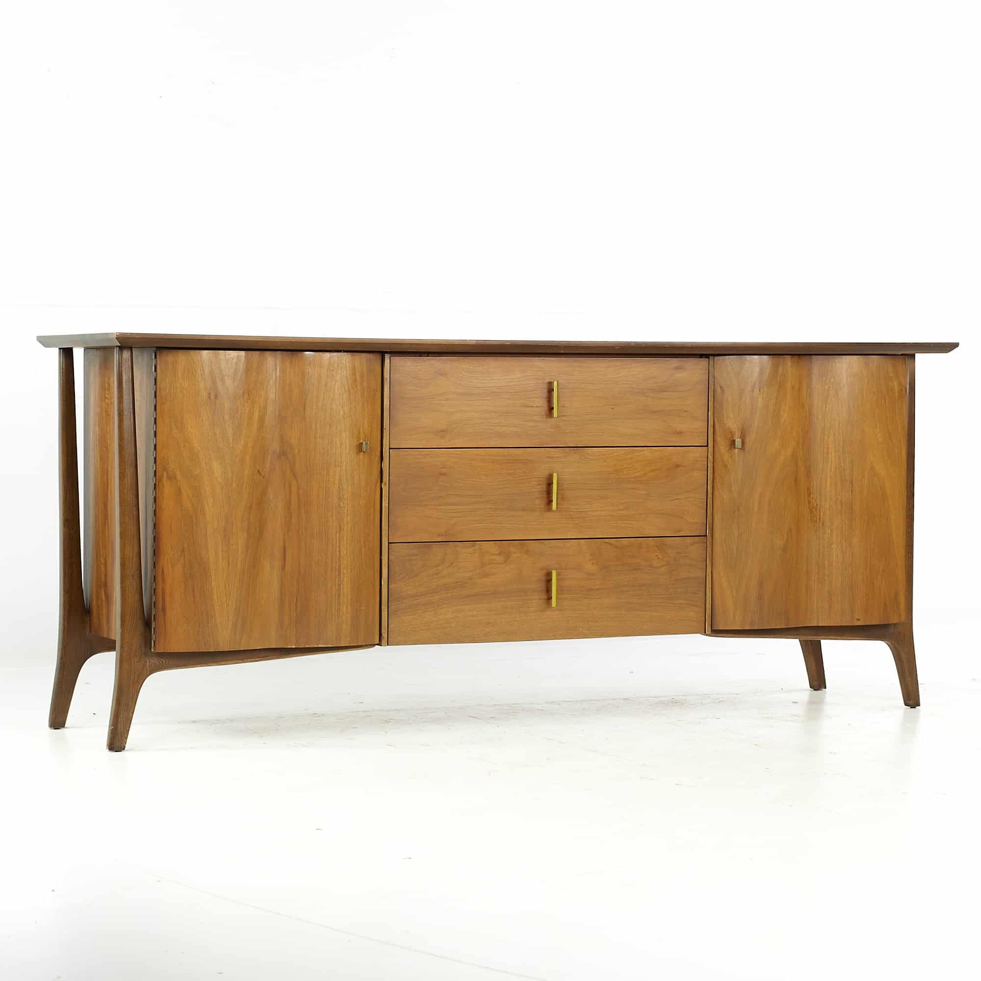 Unagusta Forward Furniture Mid Century Walnut Lowboy Dresser