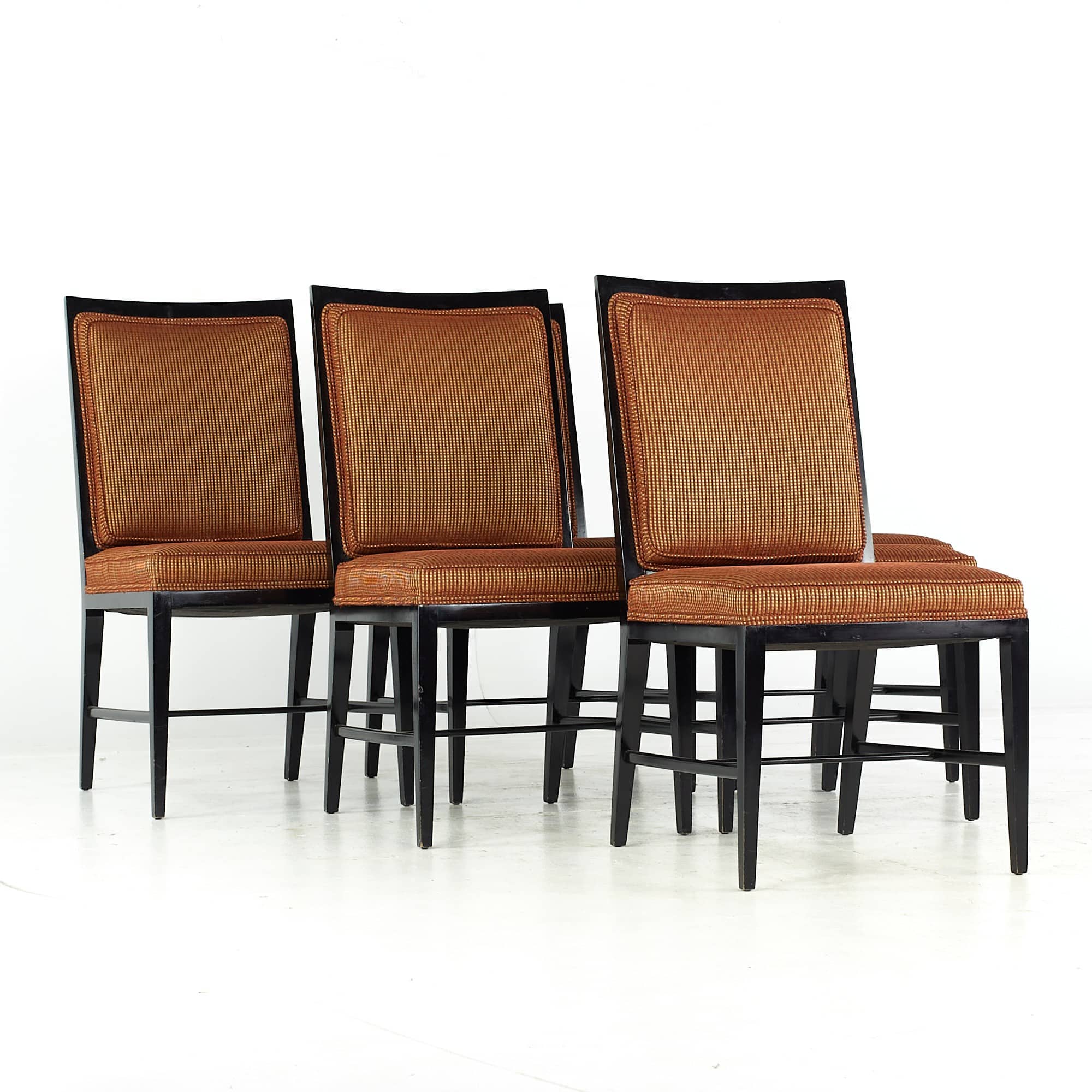 Paul Mccobb Style Mid Century Ebonized Dining Chairs - Set of 6