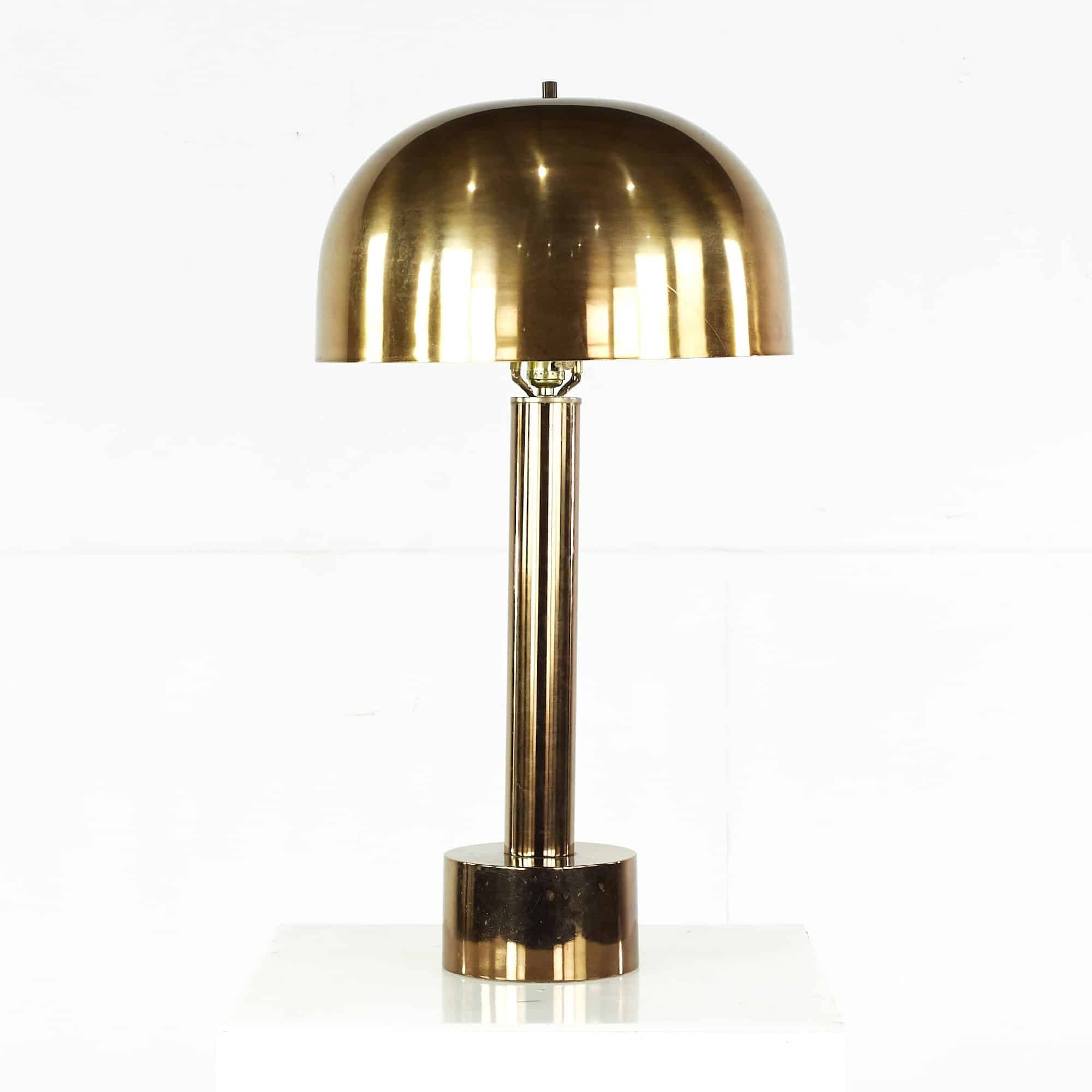 Robert Sonneman for Laurel Mid Century Brass Dome Table Lamp