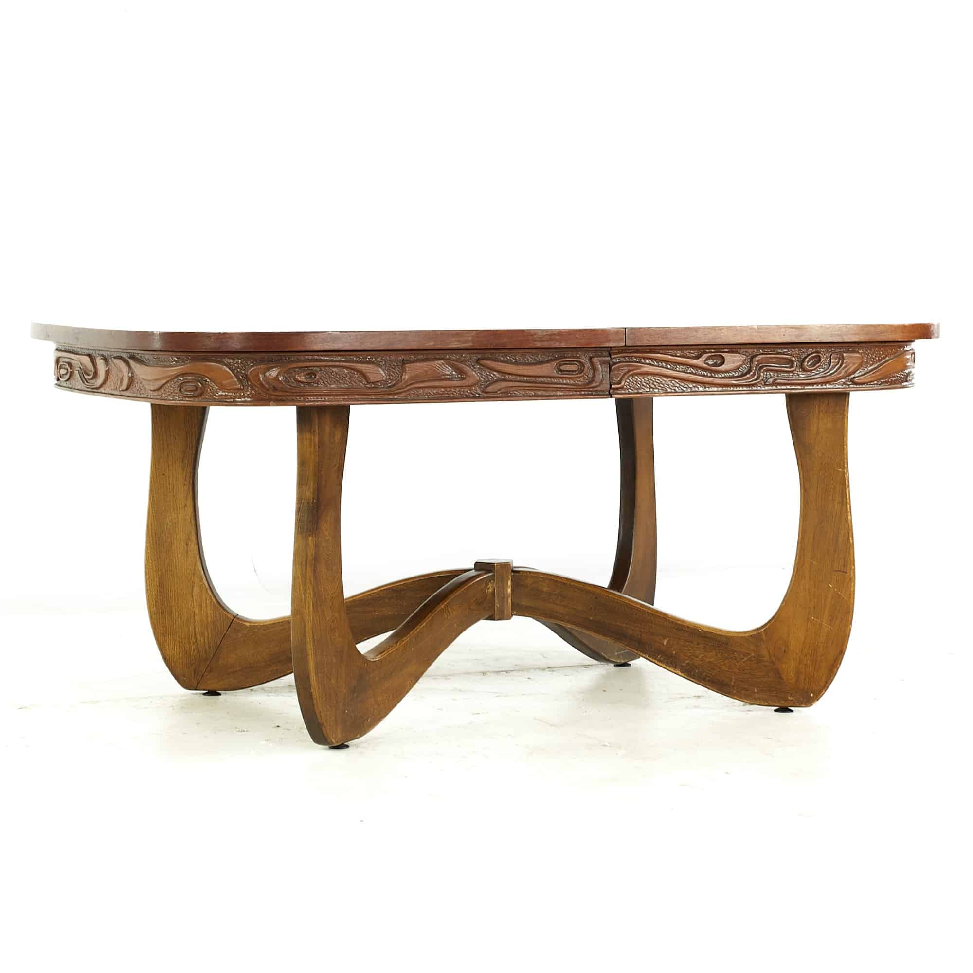 Witco Style Pulaski Oceanic Mid Century Dining Table with 1 Leaf