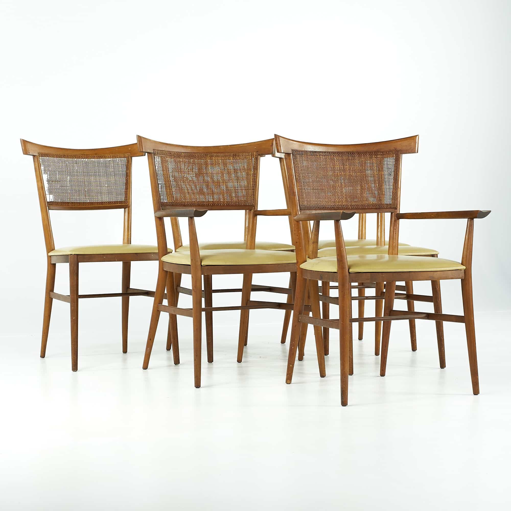 Paul Mccobb for Winchendon Mid Century Cane Backed Dining Chairs - Set of 6