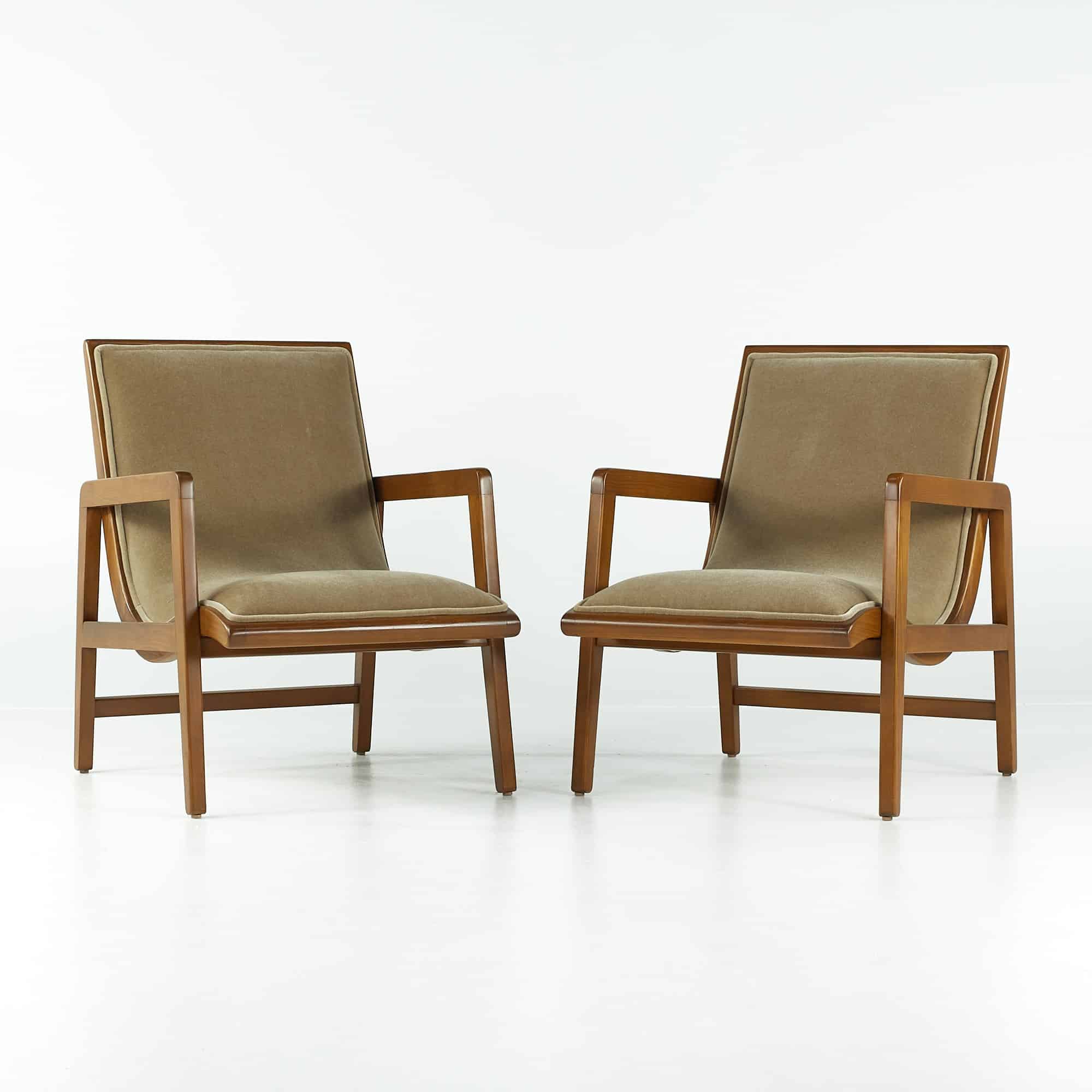 Edward Wormley for Drexel Precedent Mid Century Lounge Chairs - Pair