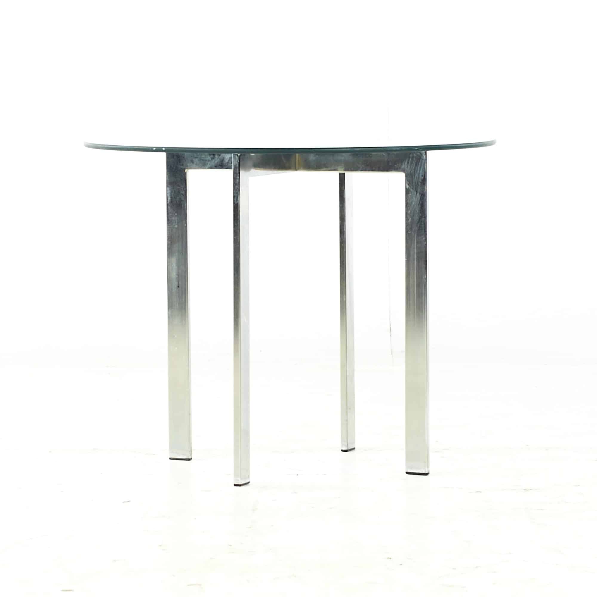 Pace Collection Style Mid Century Chrome and Glass Side Table