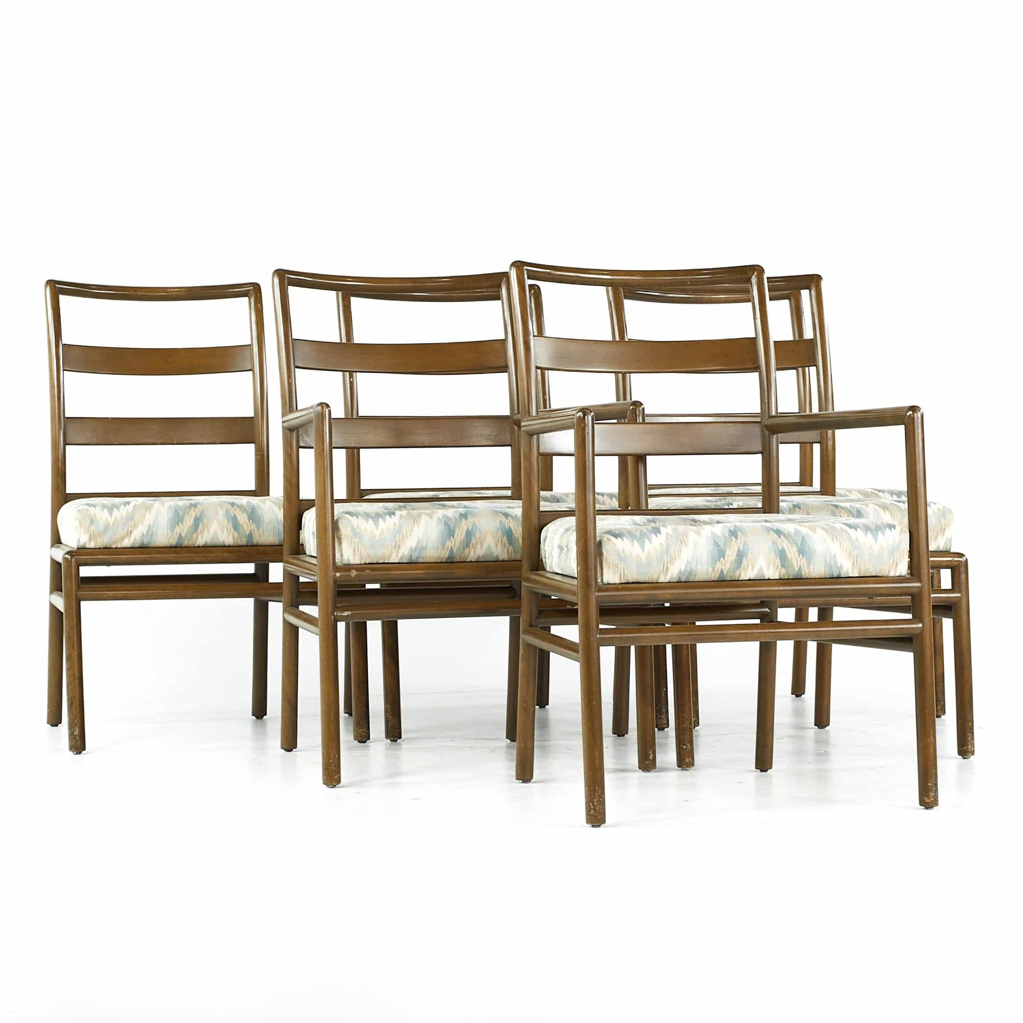 T.h. Robsjohn Gibbings for Widdicomb Mid Century Walnut Dining Chairs - Set of 6