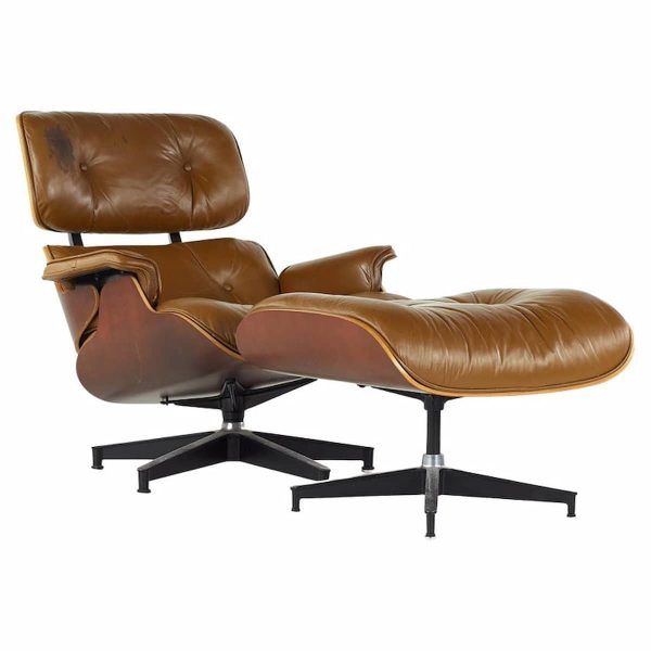 charles and ray eames mid century cherry lounge chair