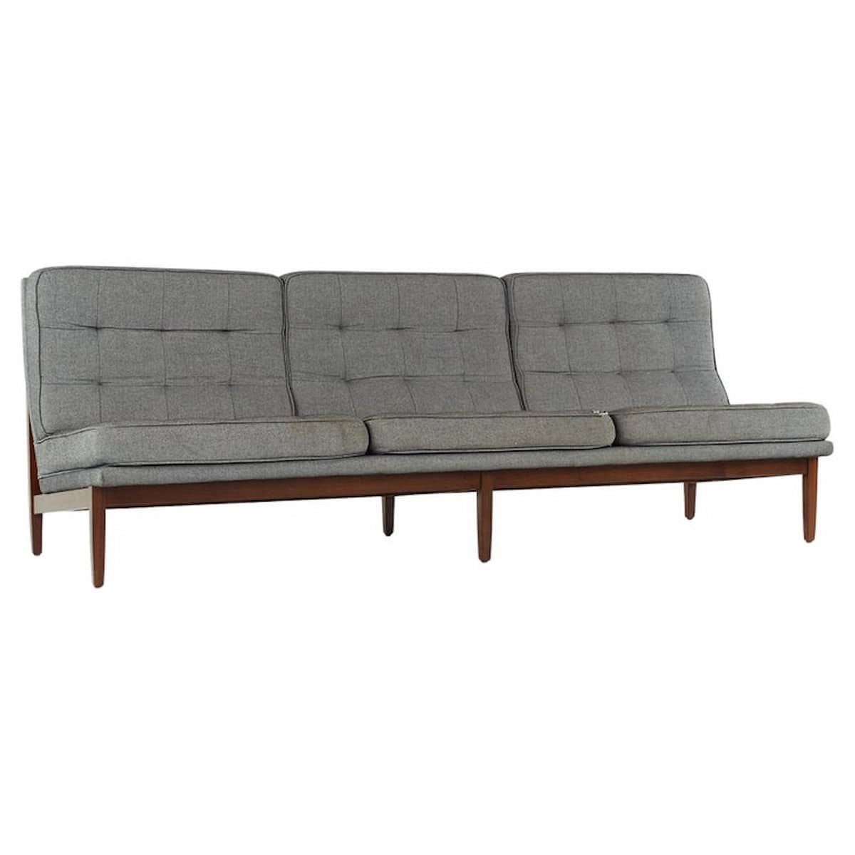 Knoll Mid Century Walnut Parallel Bar Sofa
