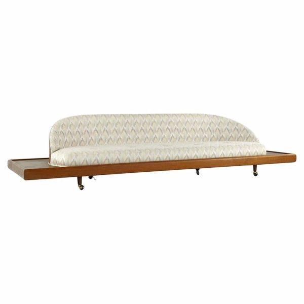 adrian pearsall style mid century walnut sofa
