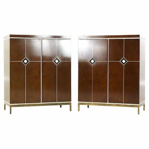 Tommi Parzinger for Charak Mid Century Bar Cabinet - Pair