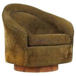 Adrian Pearsall for Craft Associates Mid Century Walnut Base Swivel Lounge Chair