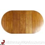 broyhill brasilia mid century walnut pedestal table with 3 leaves