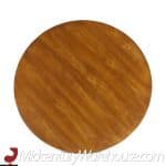 broyhill brasilia mid century walnut pedestal table with 3 leaves