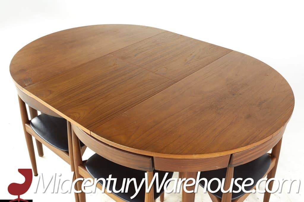 Hans Olsen For Frem Rojle Mid Century Expanding Teak Dining Table with