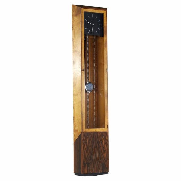 george nelson mid century burlwood and rosewood grandfather clock
