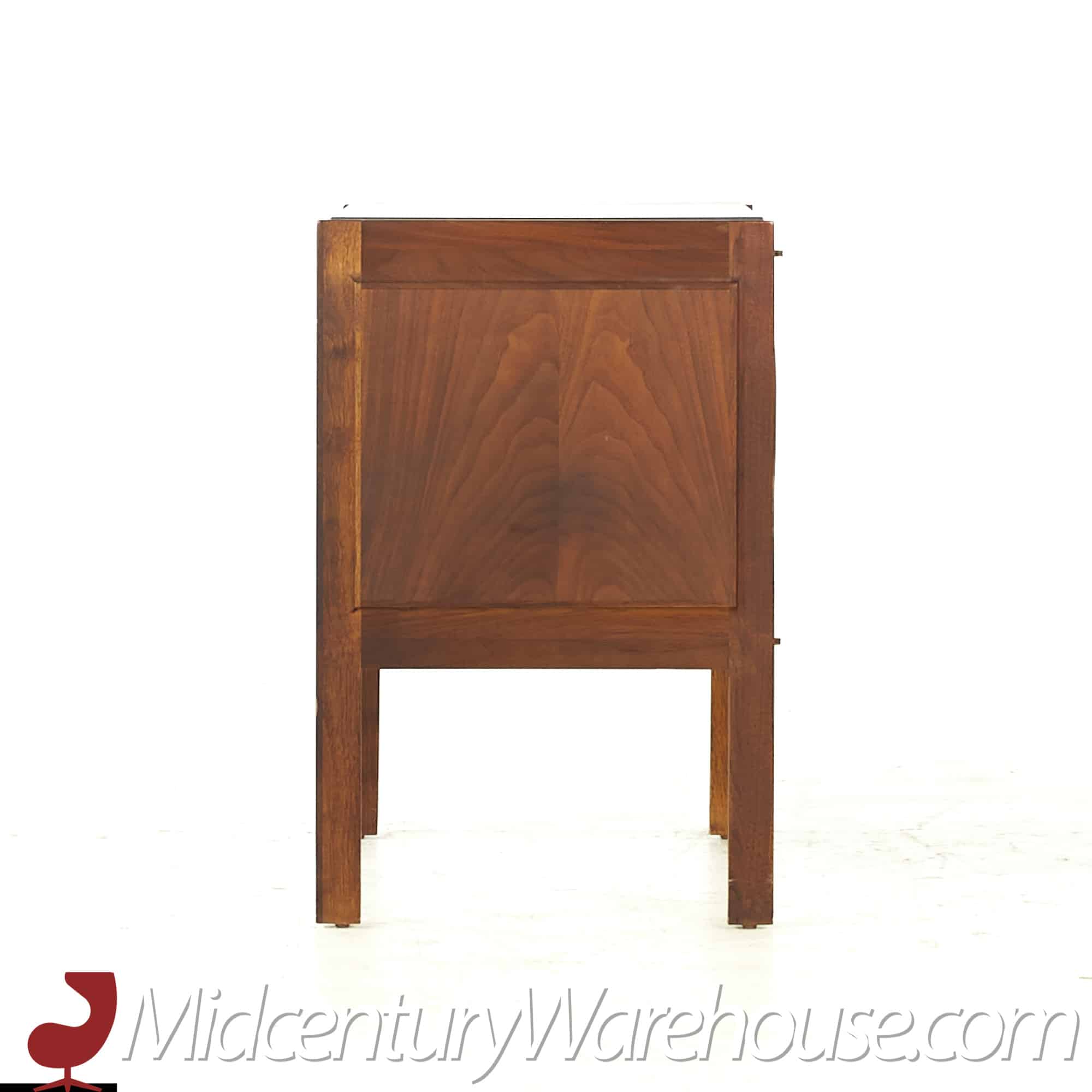 Jack Cartwright for Founders Mid Century Walnut and Slate Top Nightstands - Pair