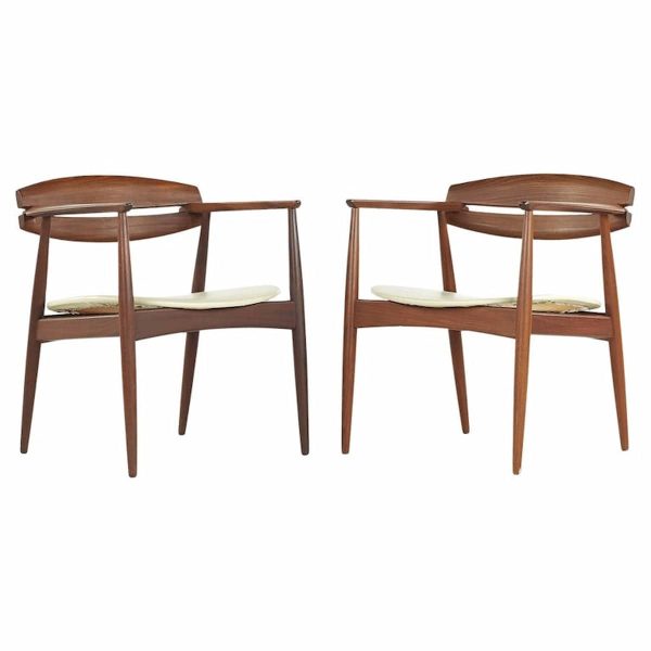 john sylvester & jørgen matz for bramin mobler mid century rosewood arm chairs - pair