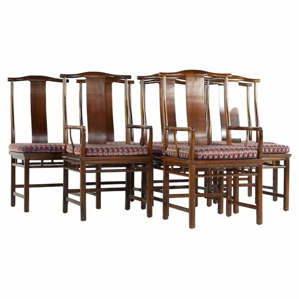 michael taylor for baker mid century far east dining chairs - set of 8
