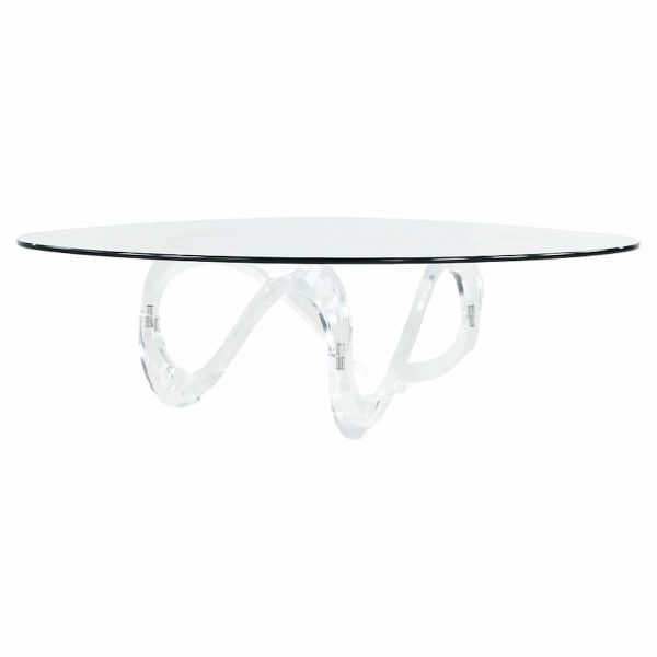 mid century lucite ribbon coffee table