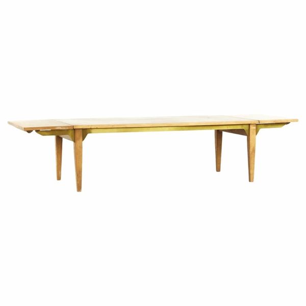 milo baughman for murray mid century expanding bench brass coffee table