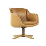 Ward Bennett Style Mid Century Swivel Lounge Chairs - a Pair