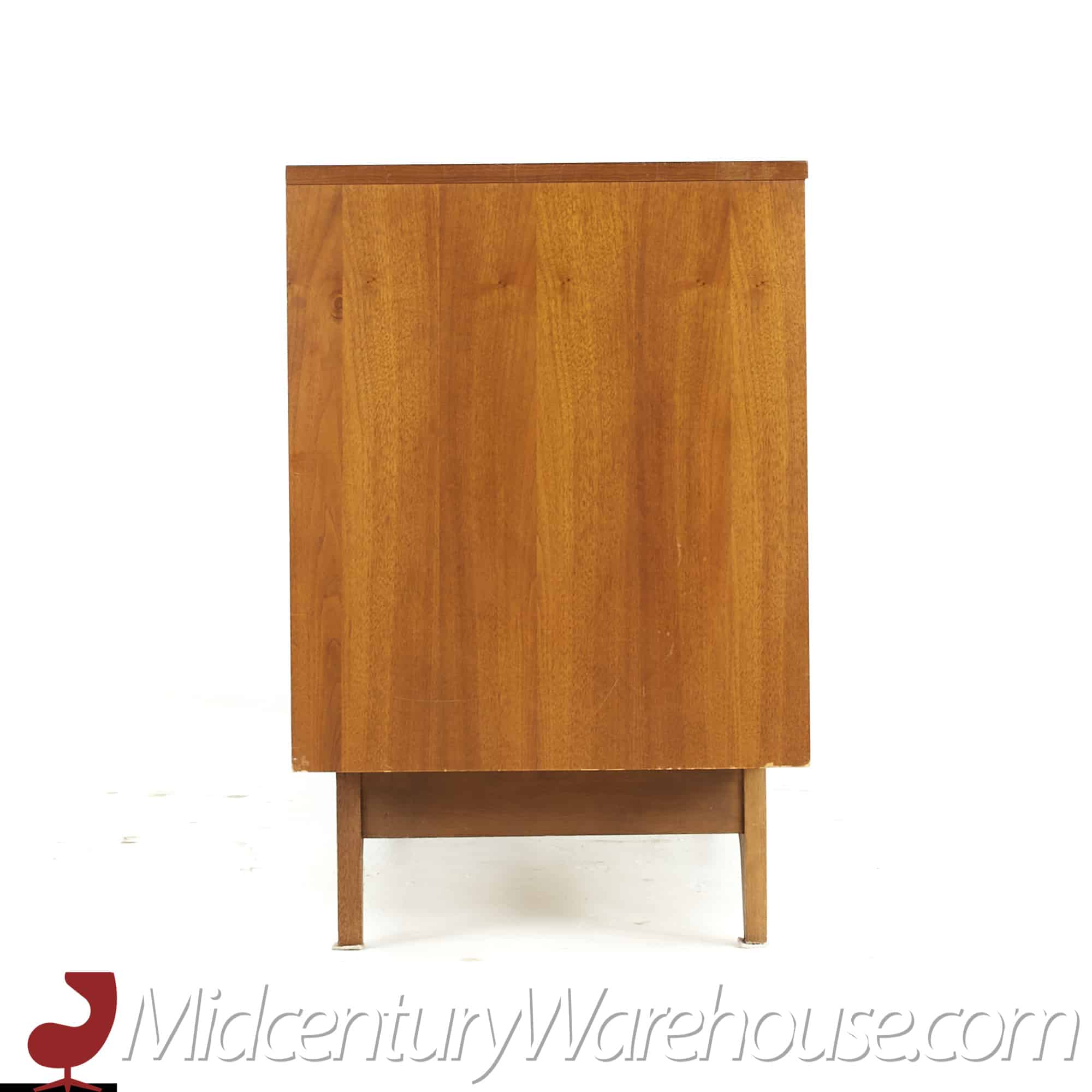 Young Manufacturing Mid Century Curved Front Walnut 6-drawer Dresser