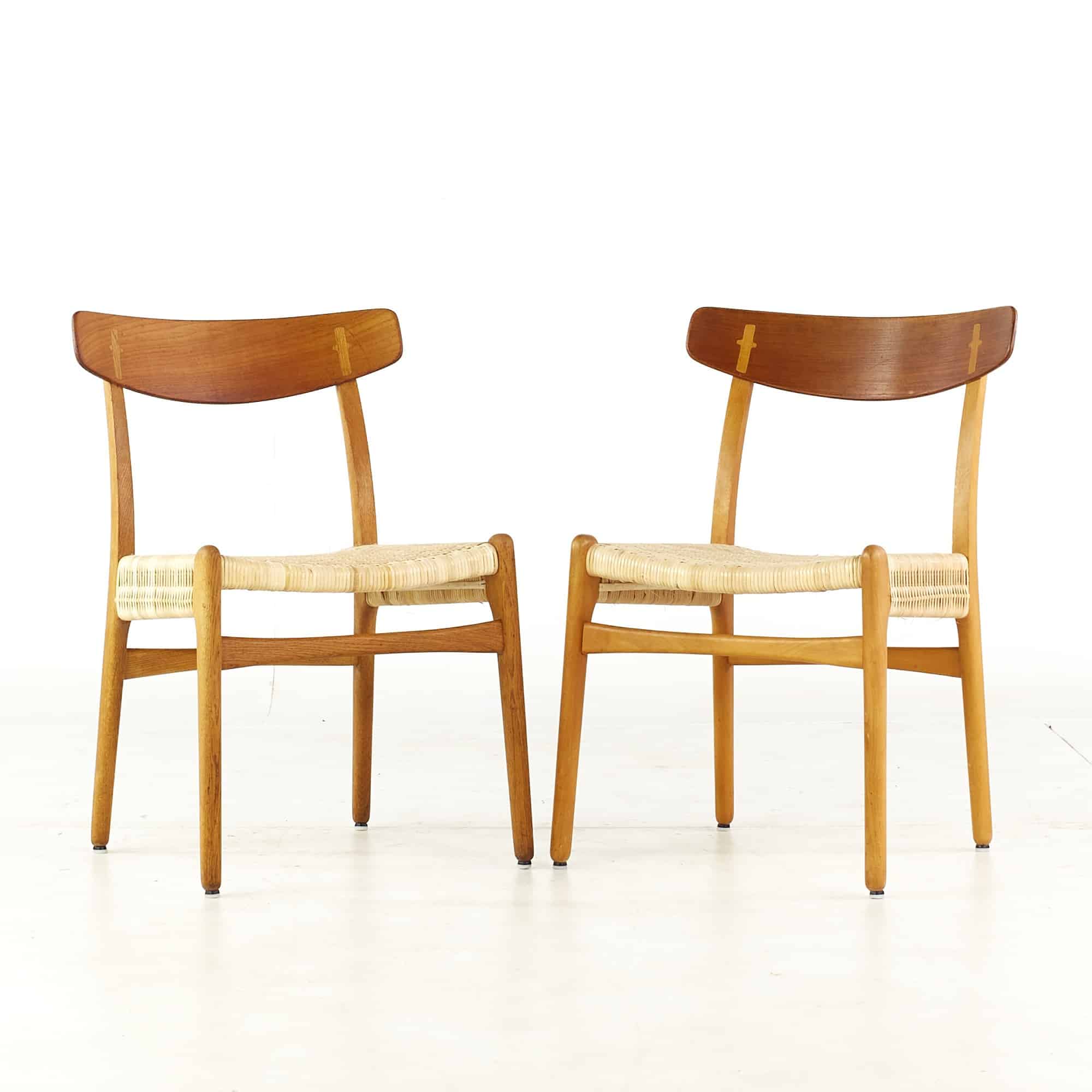 Hans Wegner for Carl Hansen and Son Mid Century Teak Ch23 Dining Chairs - Pair