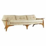 Adrian Pearsall Style Mid Century Walnut Gondola Sofa