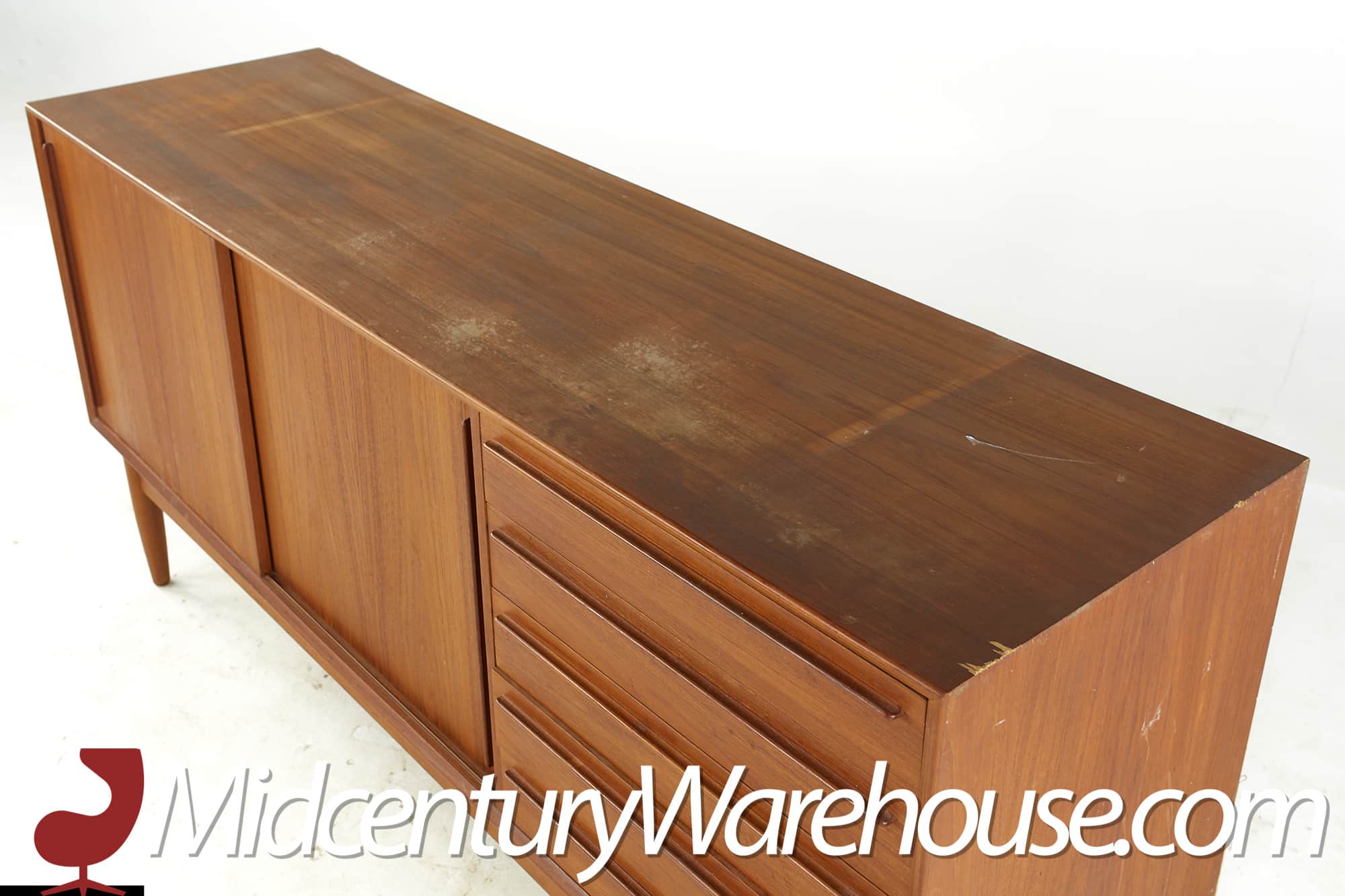 Arne Vodder Style Mid Century Teak Credenza